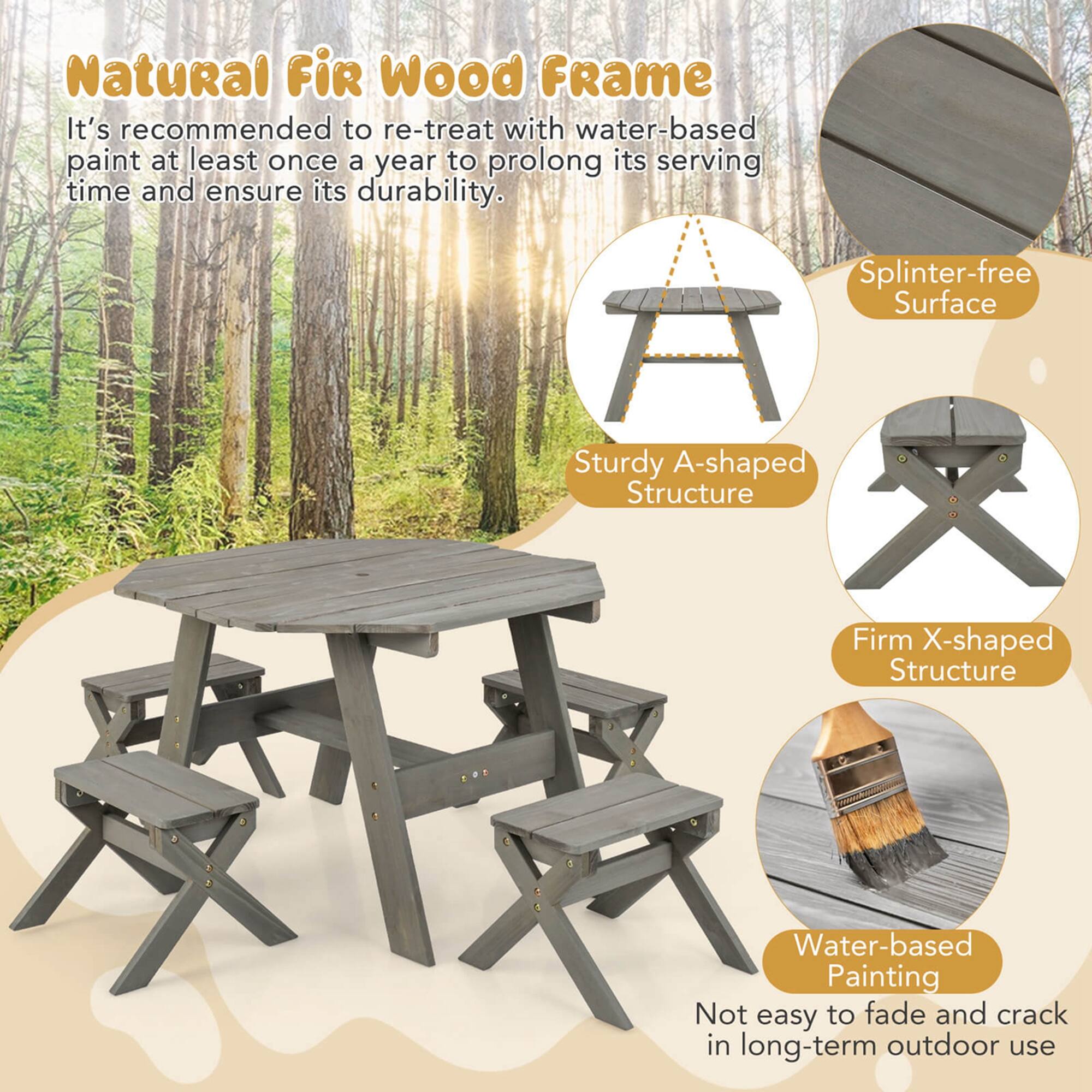 Natural Fir Wood Frame

It's recommended to re-treat with water-based paint at least once a year to prolong its serving time and ensure its durability.

- Sturdy A-shaped Structure
- Firm X-shaped Structure
- Splinter-free Surface
- Water-based Painting
- Not easy to fade and crack in long-term outdoor use