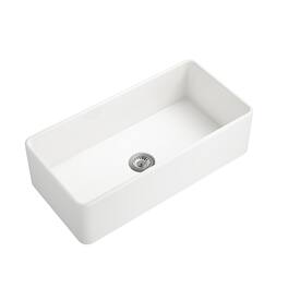 Siljoy - Inch Farmhouse Sink Deep Apron Sink Undermount Farmhouse Kitchen Sink Single Farm Sink - White