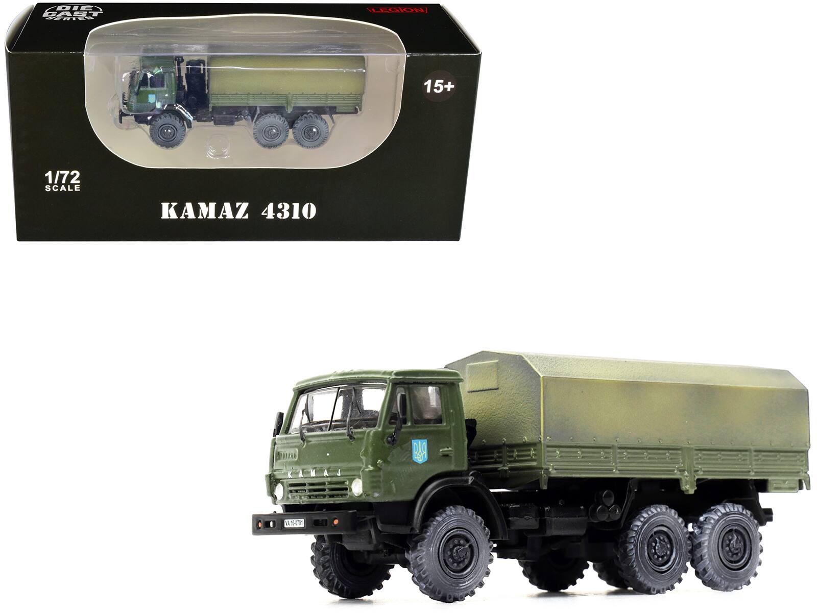 Kamaz 4310 Transport Truck (Weathered) "Ukrainian Ground Forces" 1/72 Diecast Model by Legion - Green