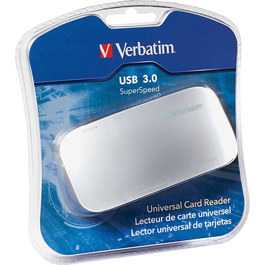 Verbatim  
USB 3.0 SuperSpeed  
Universal Card Reader  
Lecteur de carte universel  
Lector universal de tarjetas