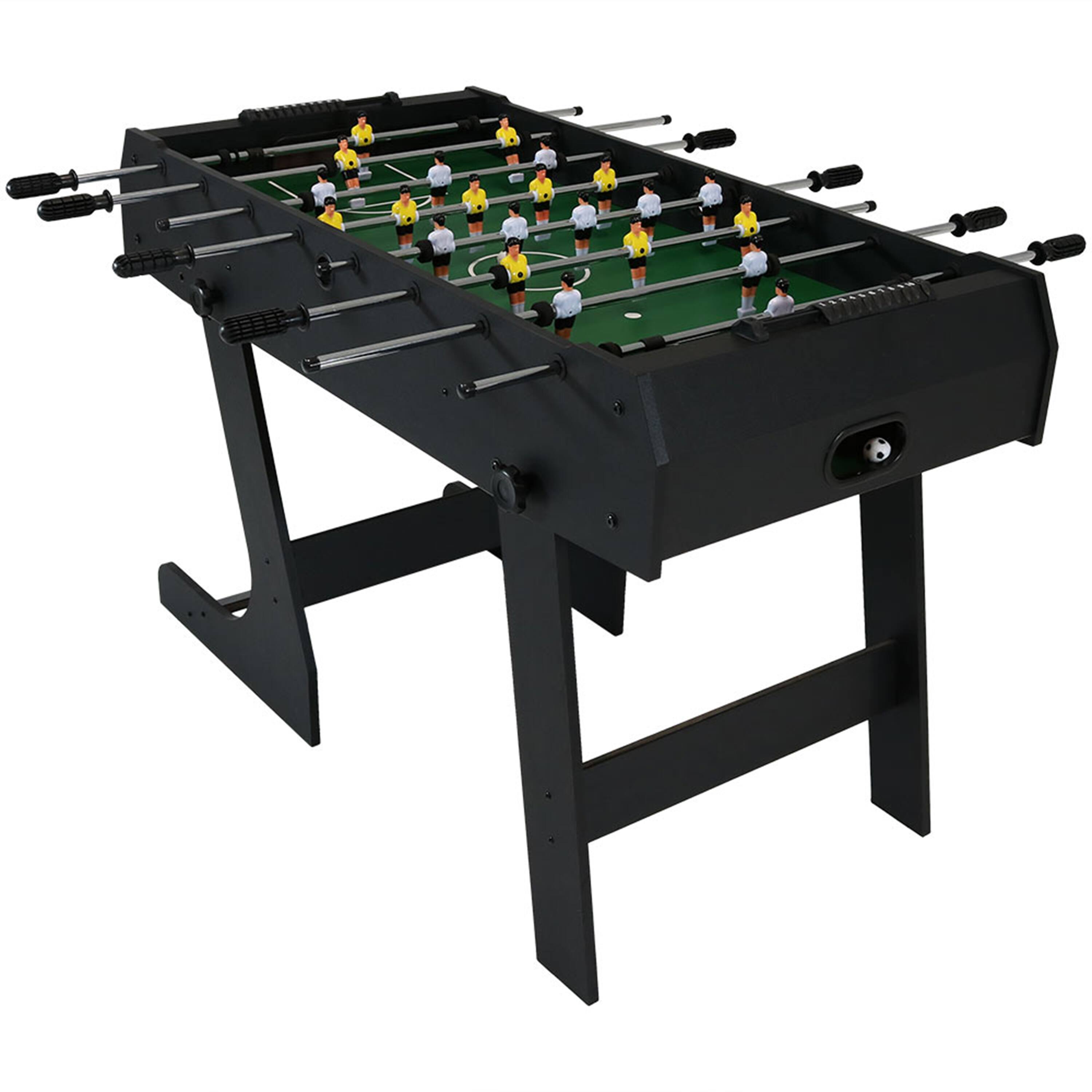 Front. Sunnydaze - 48 in Folding Indoor Foosball Game Table - Black.