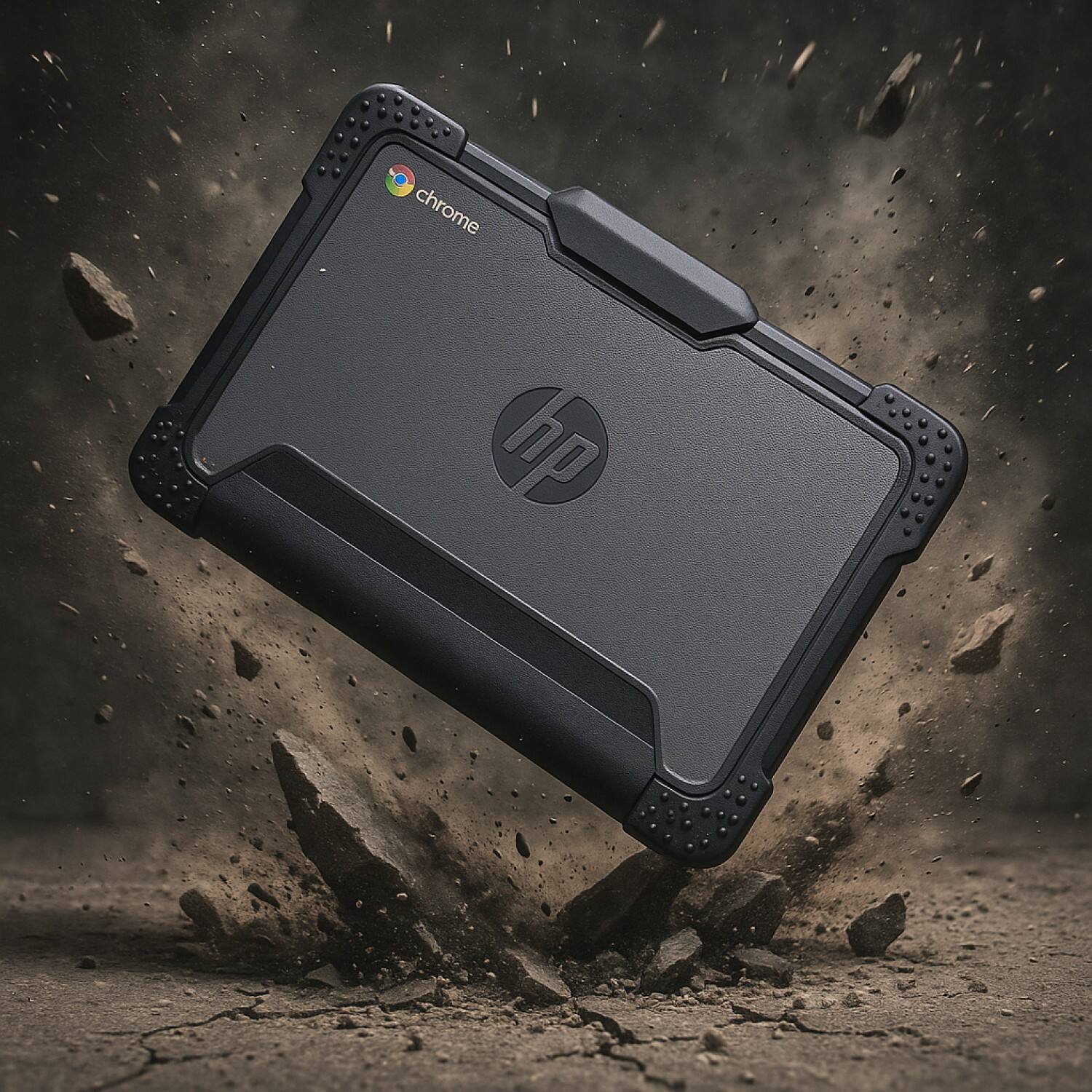 Left. SaharaCase - HP Chromebook G8/G9 EE 11.6-inch Case | Heavy Duty Design | Shock-Absorbing Corners | Venture Series - Clear/Black.