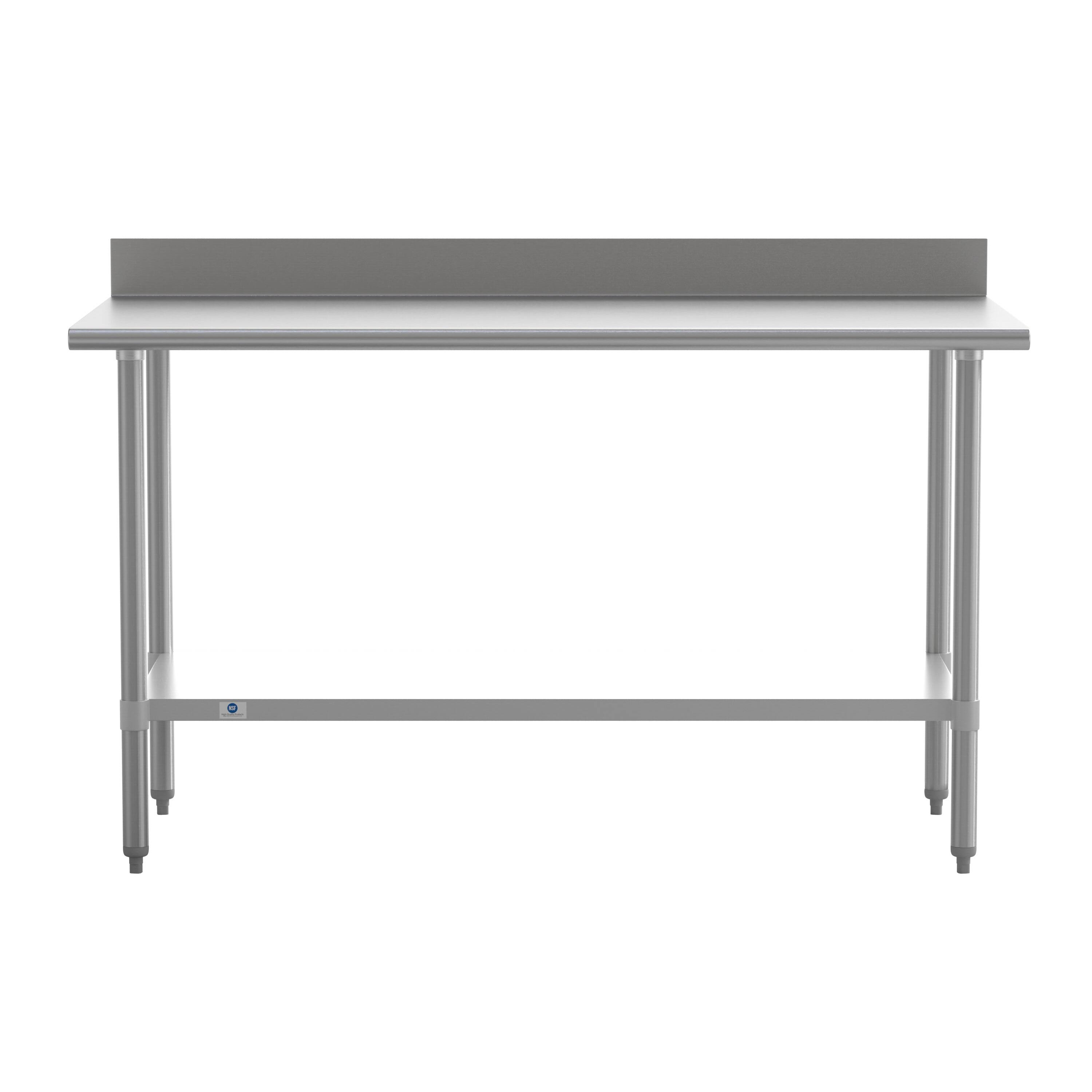 Angle. Flash Furniture - Reese Commercial Grade 430 Stainless Steel 18 Gauge NSF Certified 30" x 60" Kitchen Prep and Work Table with Adjustable - Gray.