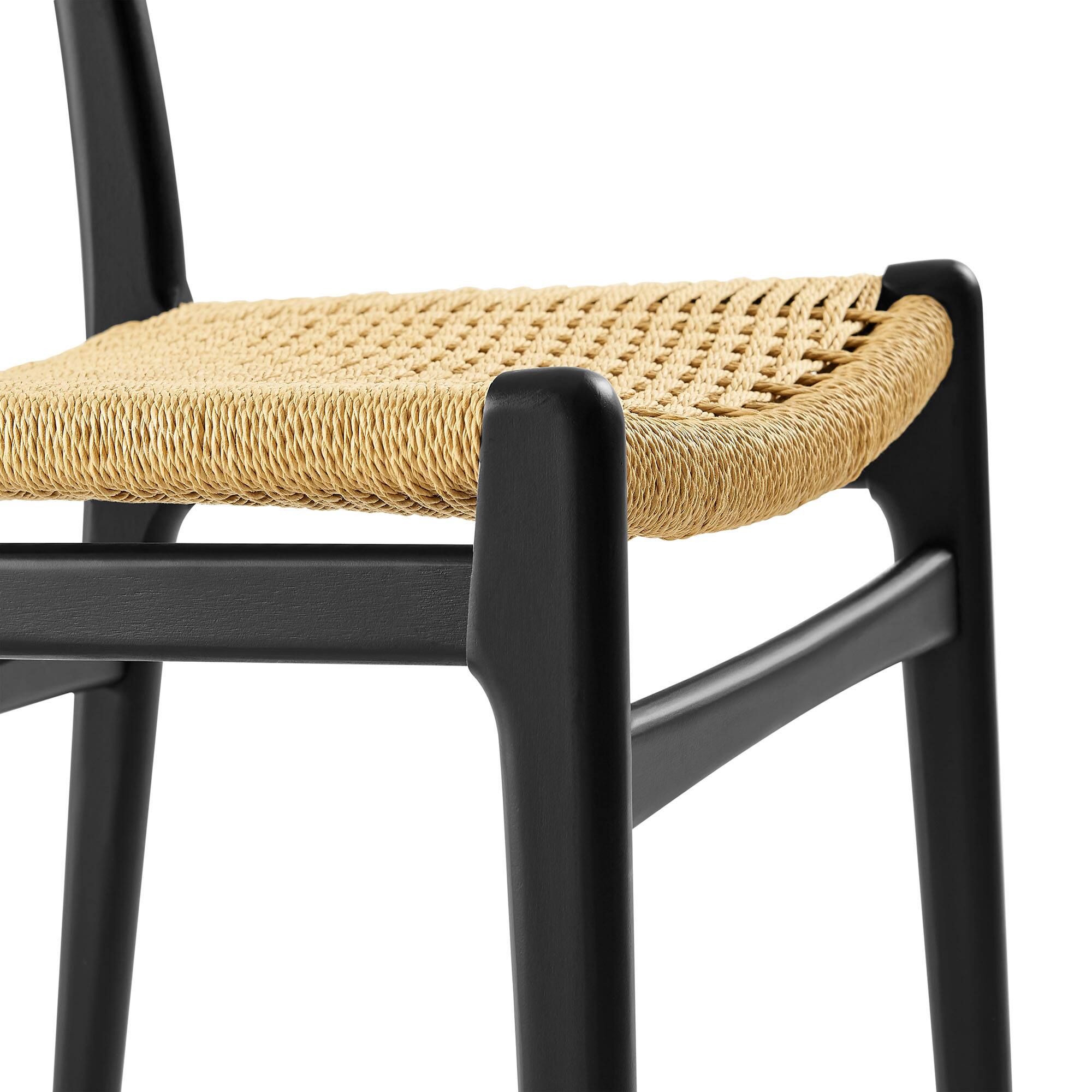 Alt View 4. Modway - Wynn Rope and Wood Dining Side Chairs Set of 2 by Modway - Brown.