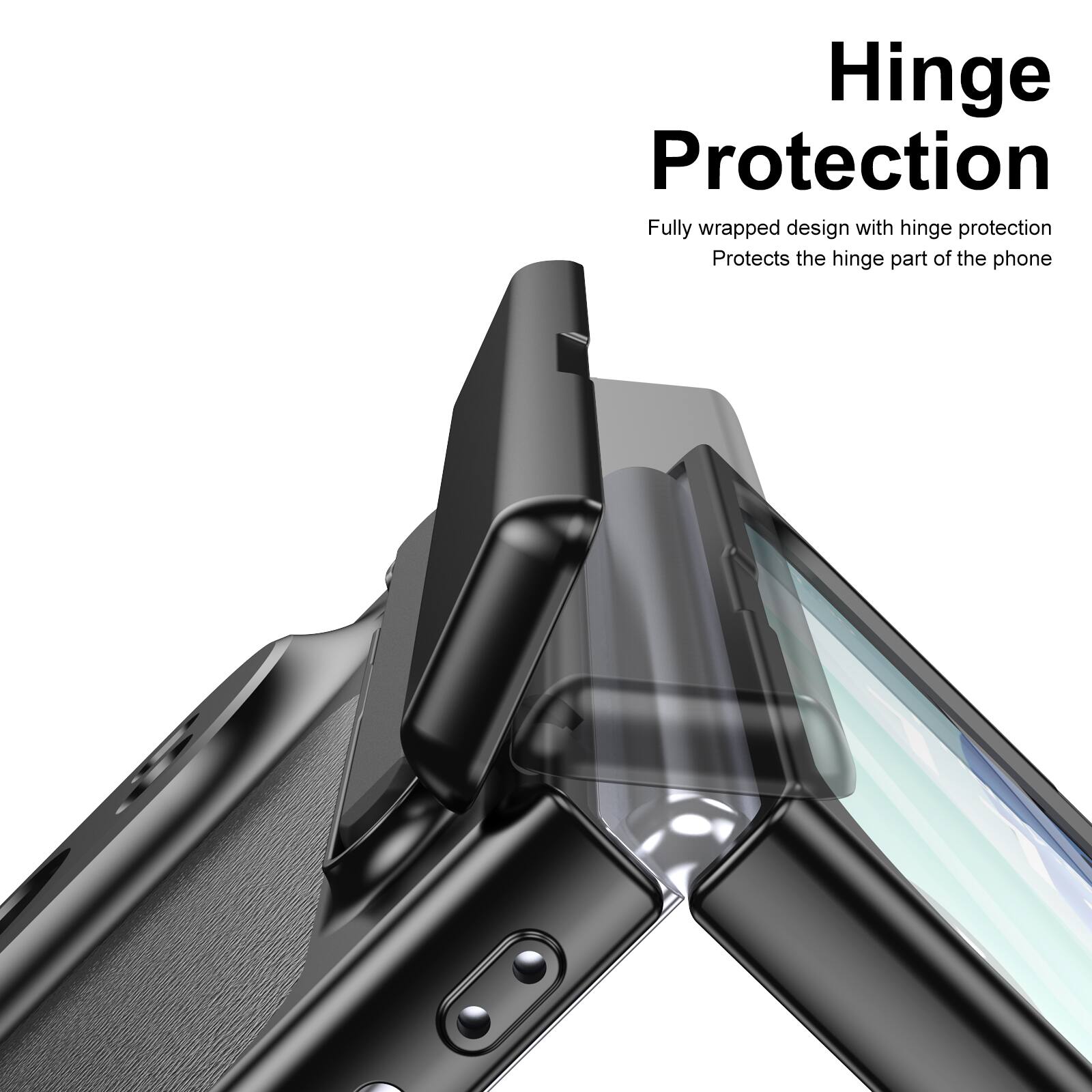 Hinge Protection  
Fully wrapped design with hinge protection  
Protects the hinge part of the phone