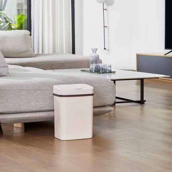 Angle. Nine Stars - Rectangular Motion Sensor Trash Can 3.2 Gallon ABS.