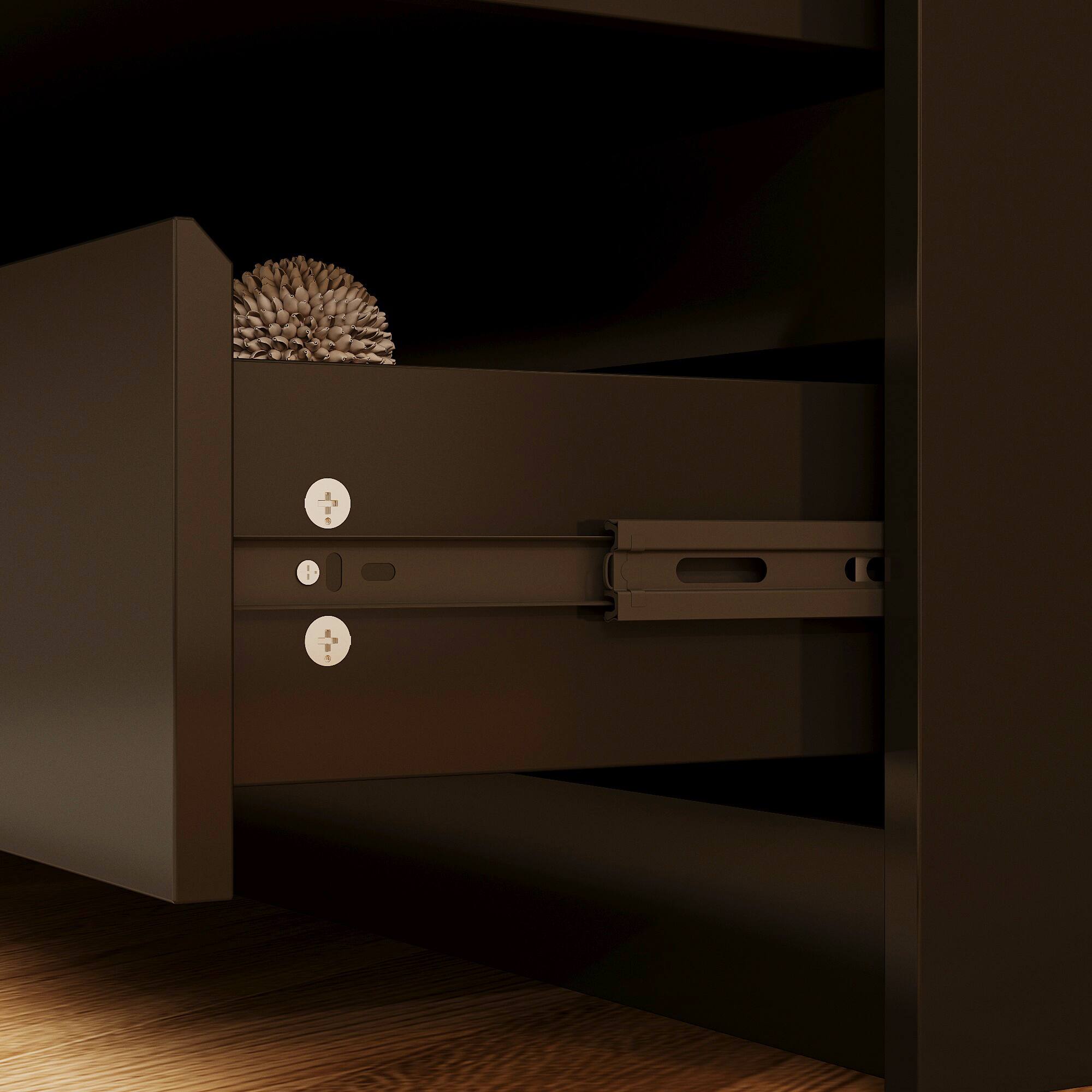 Alt View 1. Famapy - Famapy 12 - Drawer Dresser: Hidden Handles & Sleek Storage - Black.