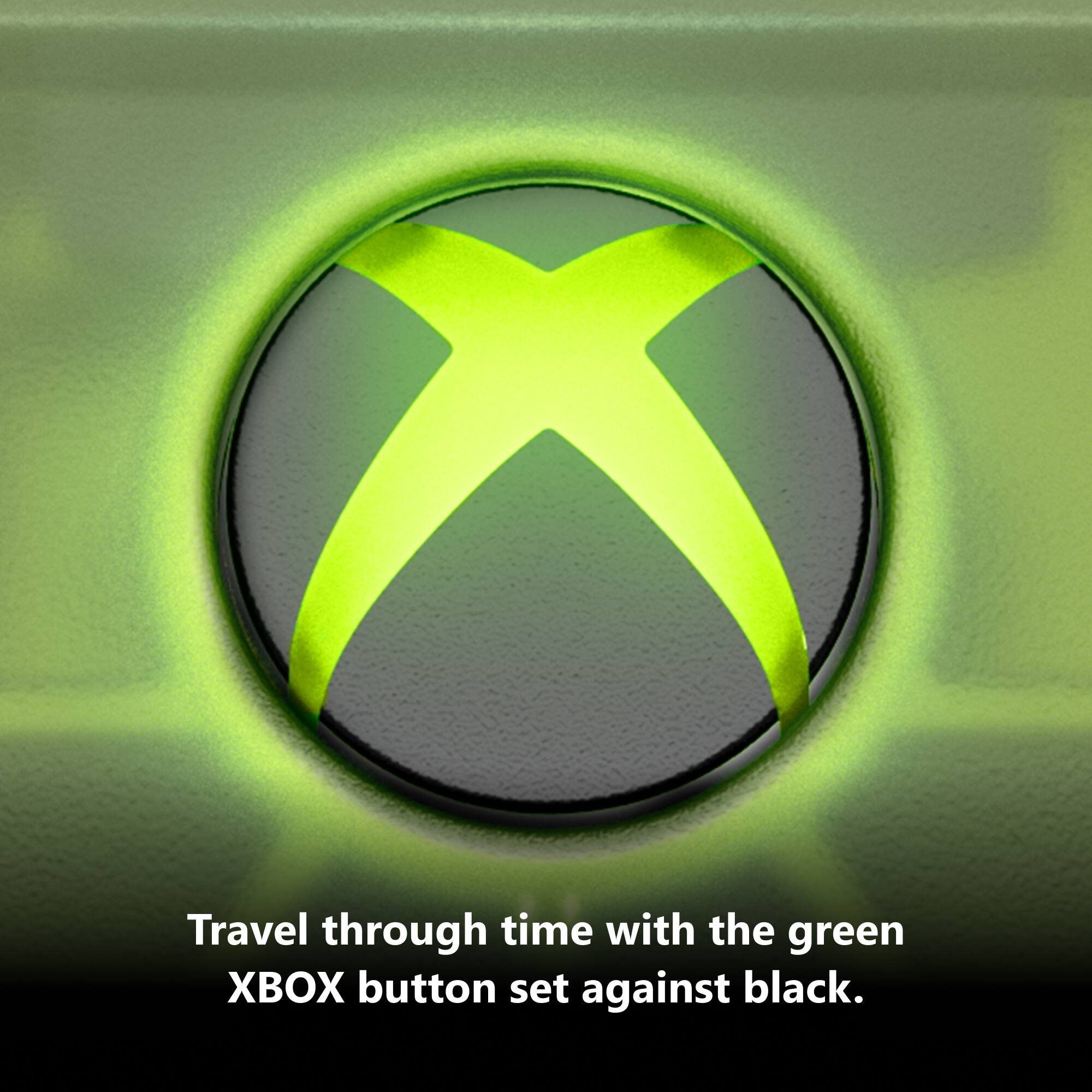 Travel through time with the green XBOX button set against black.