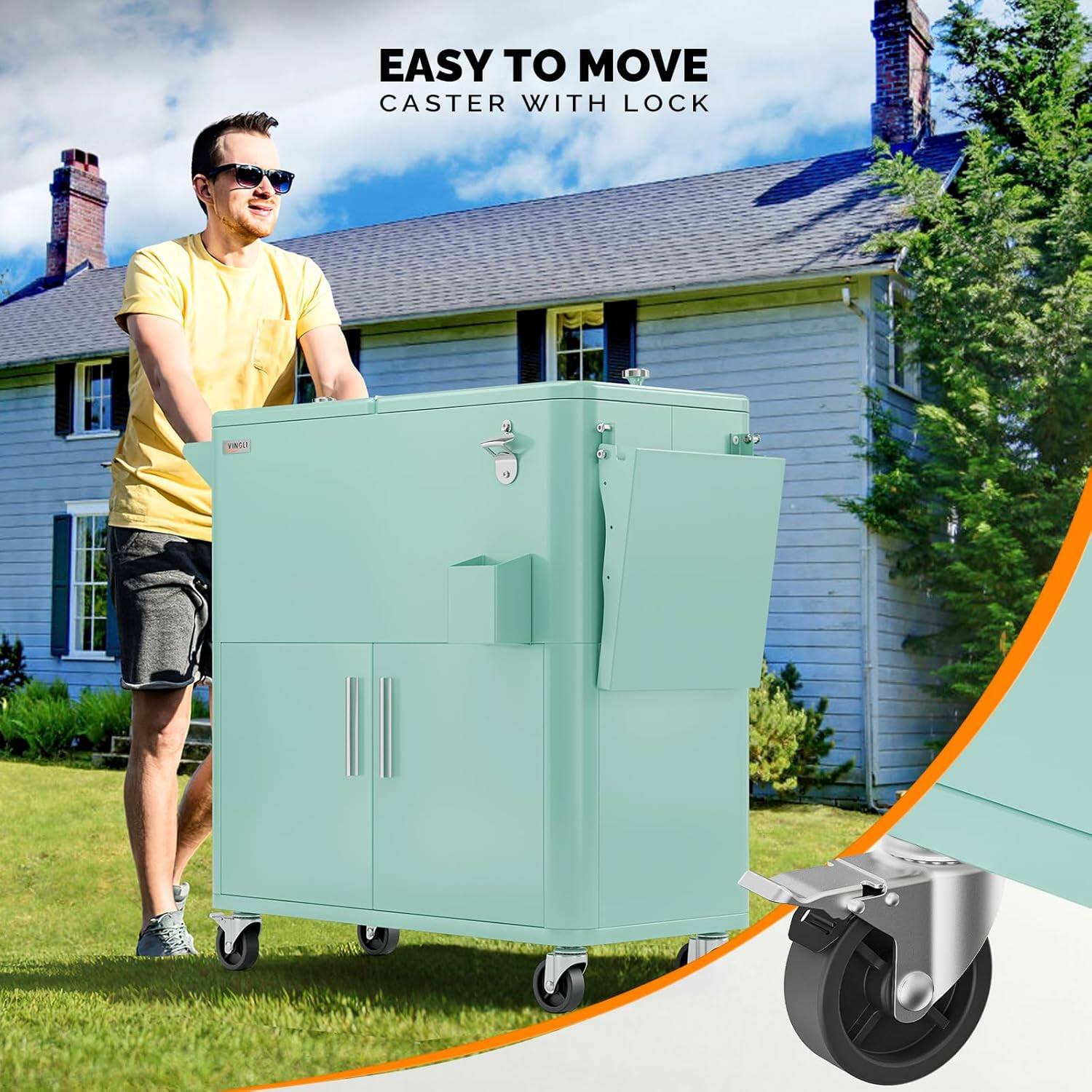 EASY TO MOVE  
CASTER WITH LOCK
