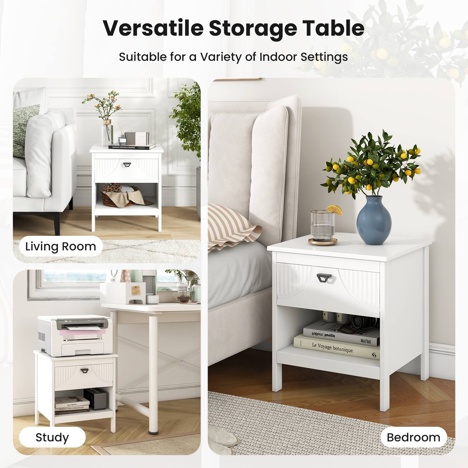 Versatile Storage Table  
Suitable for a Variety of Indoor Settings  

Living Room  
Study  
Bedroom  

Le Voyage botanique  
WATHE