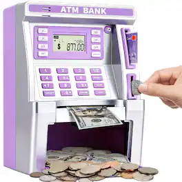 JETRANSPORT - Piggy For Atm Machine Real Money With Debit Card Bill Feeder Recognition Balance Calculator Electronic