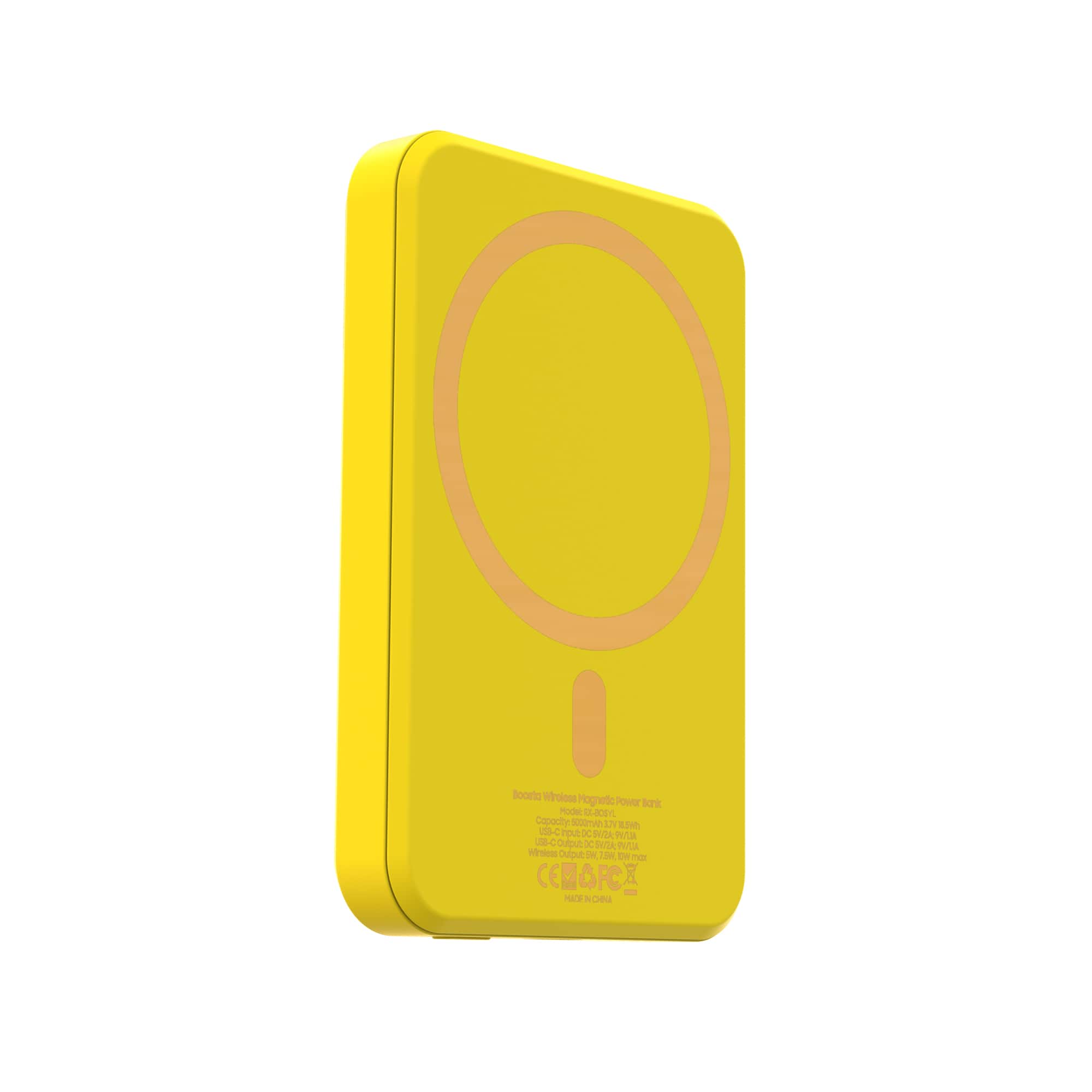 RapidX - Boosta 5k mAh 7.5W Magnetic Wireless Portable Charger for iPhone 12, 13 & 14 - Yellow - Front_Zoom