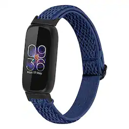 StrapsCo - Comfort Stretch Band Elastic Nylon Watch Strap For Fitbit Inspire 3 - Midnight Blue