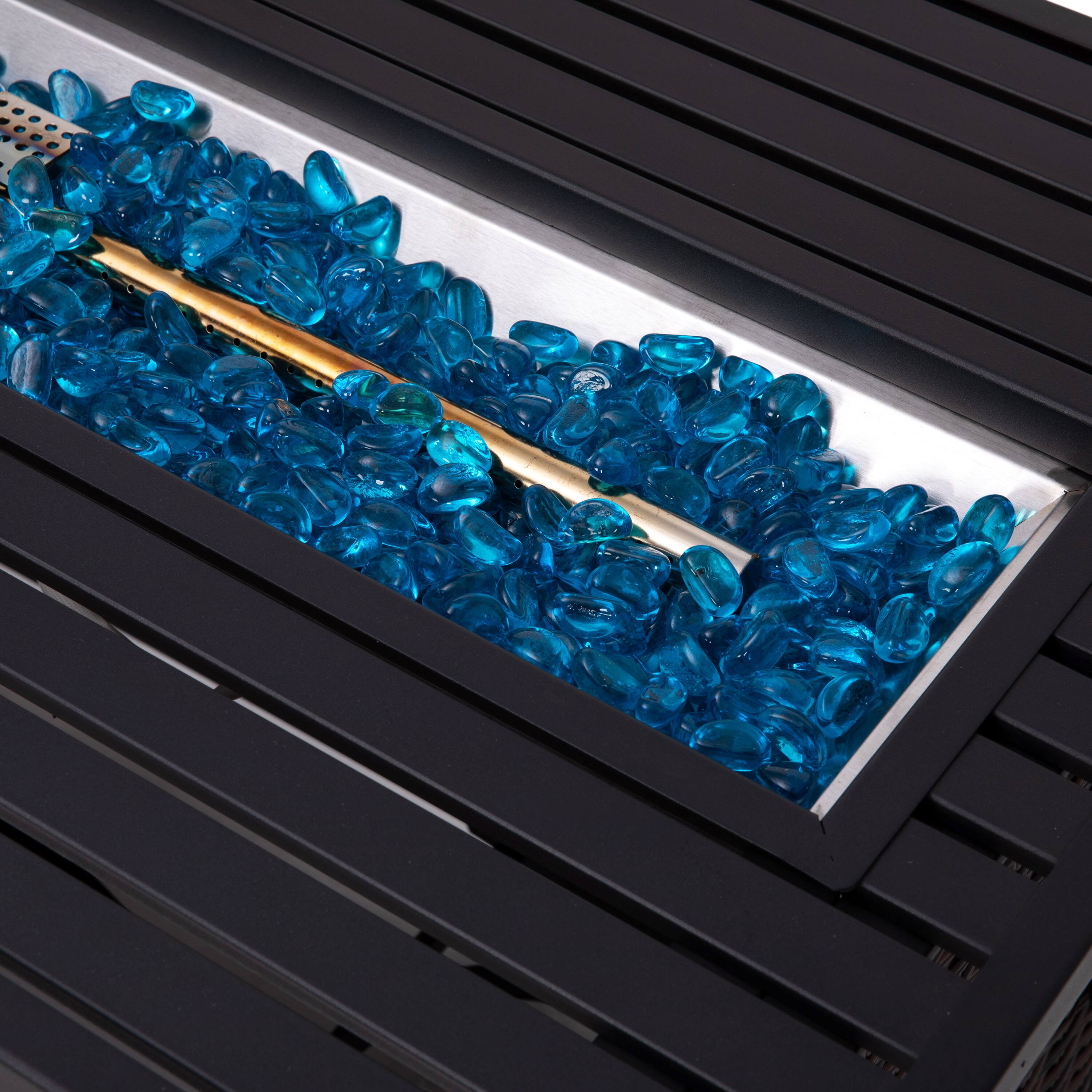 Alt View 9. Emma + Oliver - Propane Fire Table with Glass Beads and Hideaway Tank Holder - Espresso/Black.
