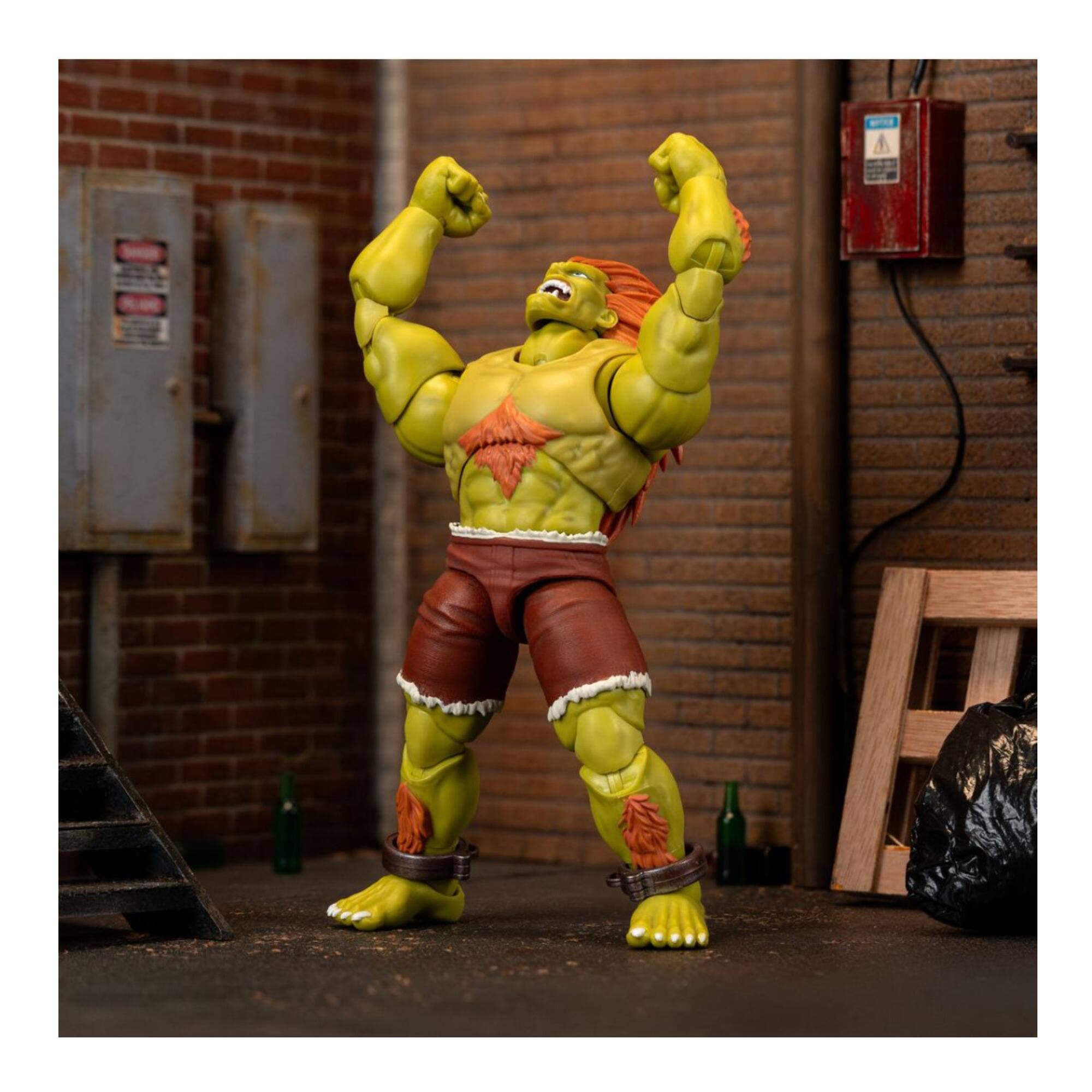Left. Jada Toys - Jada Toys - Street Fighter II - Blanka Deluxe 1:12 Scale Action Figure   - Collectibles - Multicolor.