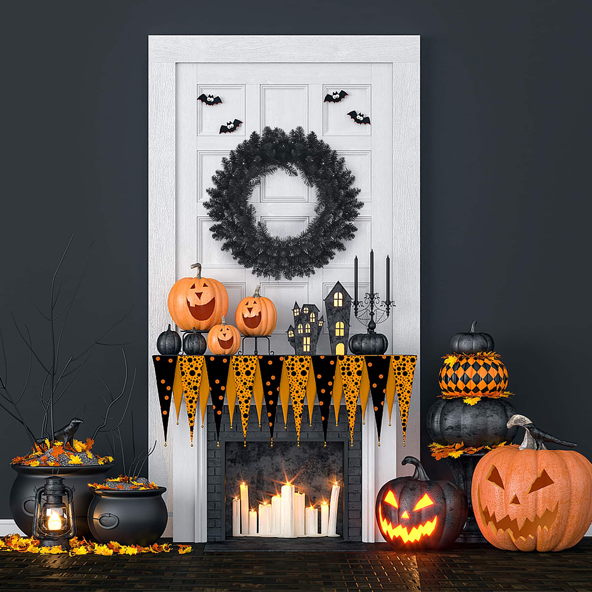 Best Buy: Costway 24inch Pre-lit Christmas Halloween Wreath w/ 35 ...