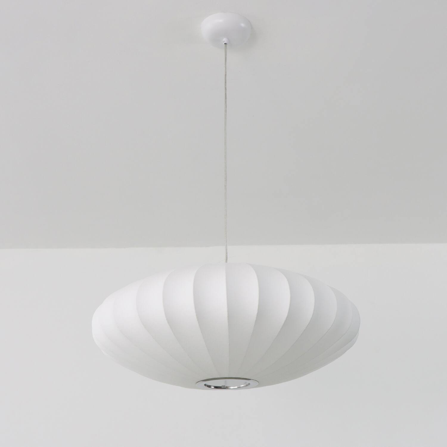 Alt View 2. Umeiluce - 23.6inches Pendant Light Oval Silk shade Lighting Dimmable - White.