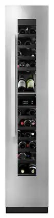 Front. JennAir - Noir Right Swing 18" Wine Column Panel - Stainless Steel.