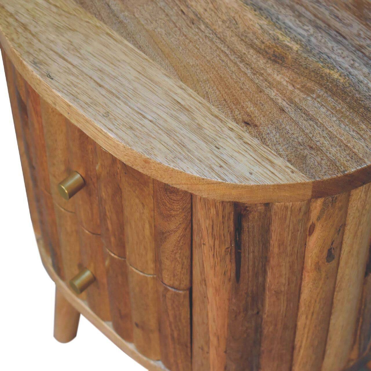 Alt View 1. Artisan Furniture - Artisan Furniture Solid Wood Stripe Nightstand, 2 Drawers, Nordic Legs, Oak - Oak.