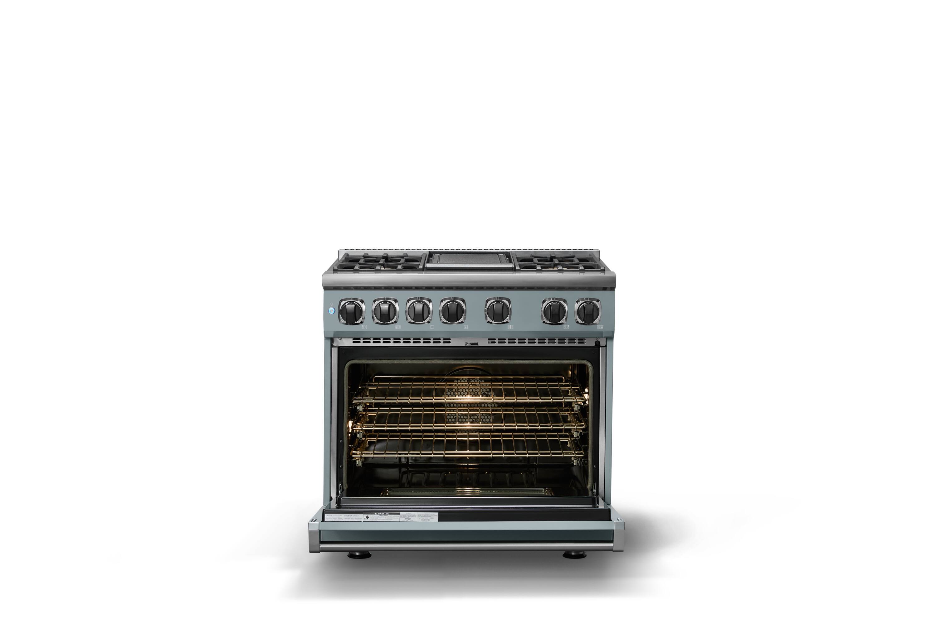 Alt View 2. Viking - 36"W. 5.6 Cu. Ft. 7S Self-Clean Dual Fuel Range-November Sky - November Sky.