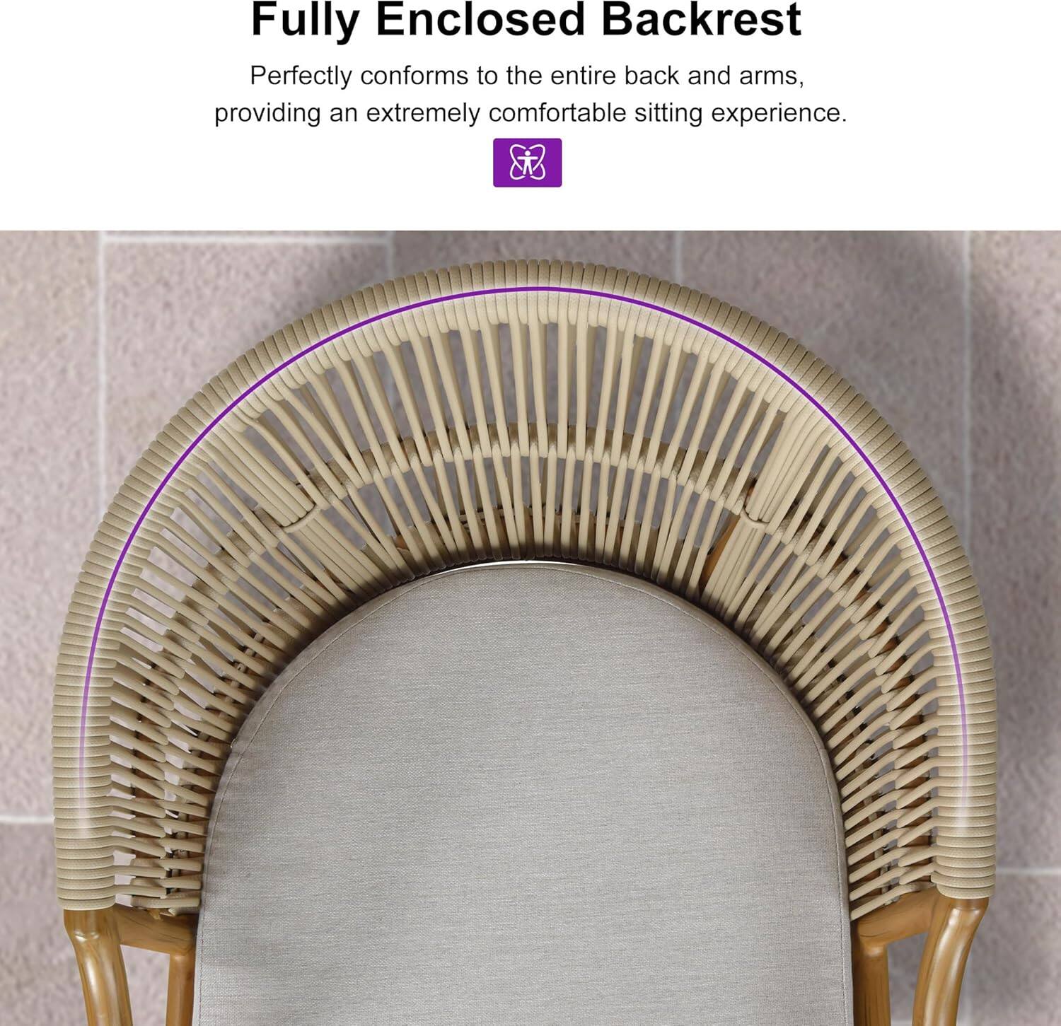 Fully Enclosed Backrest  
Perfectly conforms to the entire back and arms, providing an extremely comfortable sitting experience.