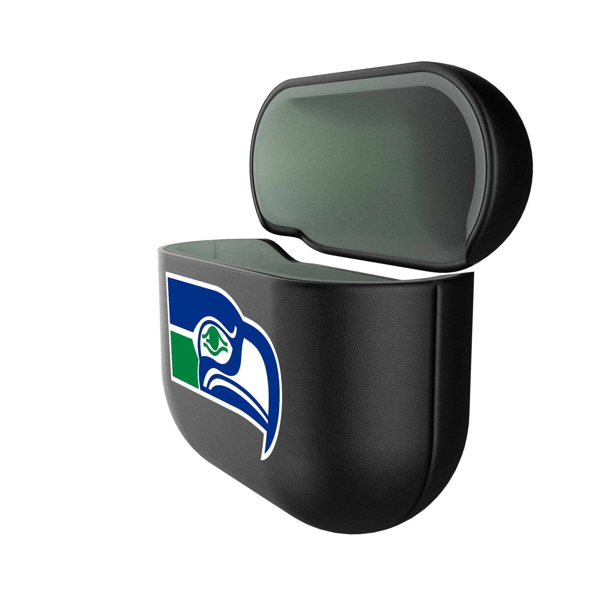 Alt View 1. Keyscaper - Seattle Seahawks Seattle Seahawks Insignia AirPods 4th Generation Case Cover - No Size - Black.