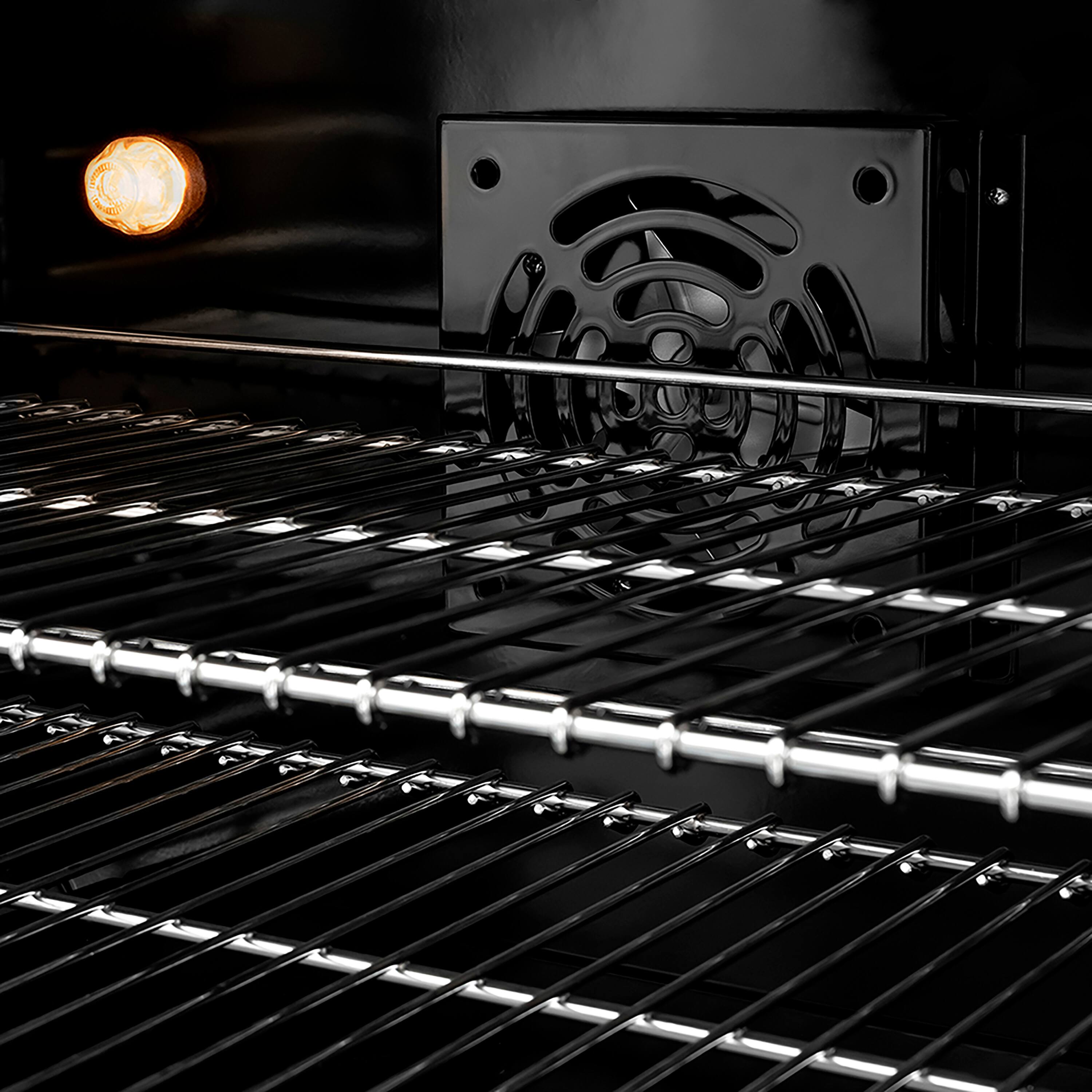 Alt View 7. ZLINE - 48 in. Wide 8 Burner Autograph 6.7 cu. ft. Freestanding Paramount Dual Fuel Range with Gold Helix Handles - Black Stainless Steel.