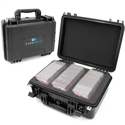 CASEMATIX Waterproof Graded Card Storage Box and Top loader Card Case Fits 100 PSA Slabs, Toploaders and Collectible Trading Cards - Best Buy CASEMATIX Waterproof Graded Card Storage Box and Top loader Card Case Fits 100 PSA Slabs, Toploaders and Collectible Trading Cards - Best Buy