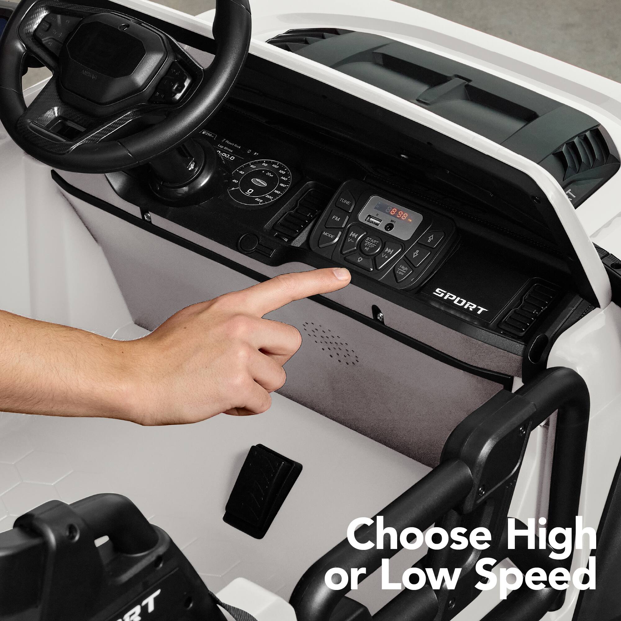 4020 P  
I g - % n 1 - 1 TOME 8 S8 FM sve  
7 NE ol aN 2 6 9 150 Tam SPORT RT  
Choose High or Low Speed