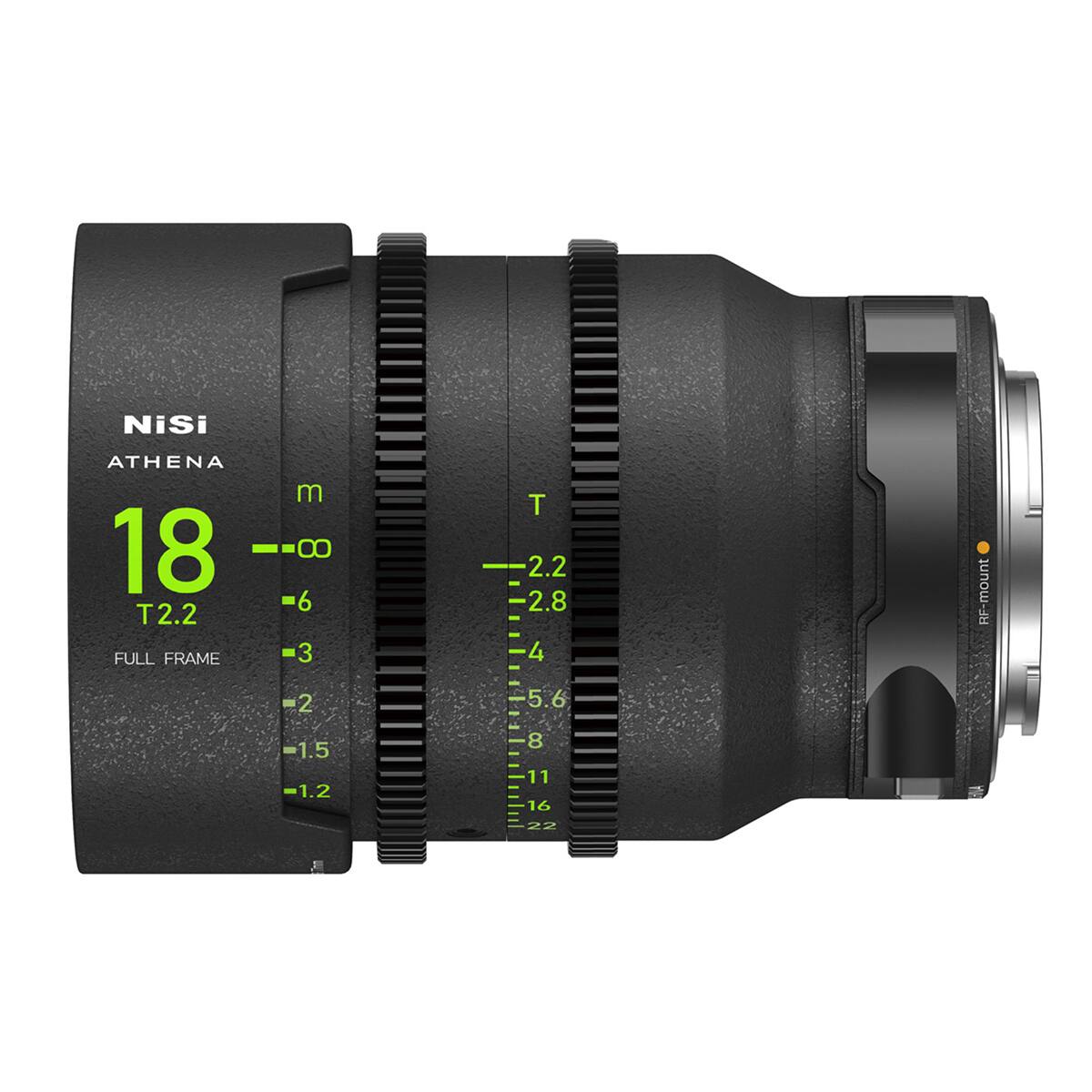 Nisi  
ATHENA 18 T2.2 FULL FRAME  
m 8 6 3 2  
T 2.2 2.8 4 5.6  
RF-mount RF  
1.5 1.2  
8 11 16 22