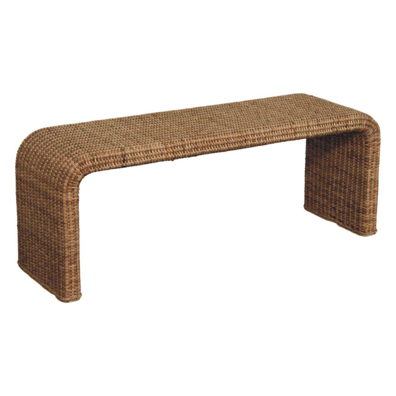 Alt View 2. Artisan Furniture - Artisan Furniture Solid Wood Rattan Weave Bench - Brown.