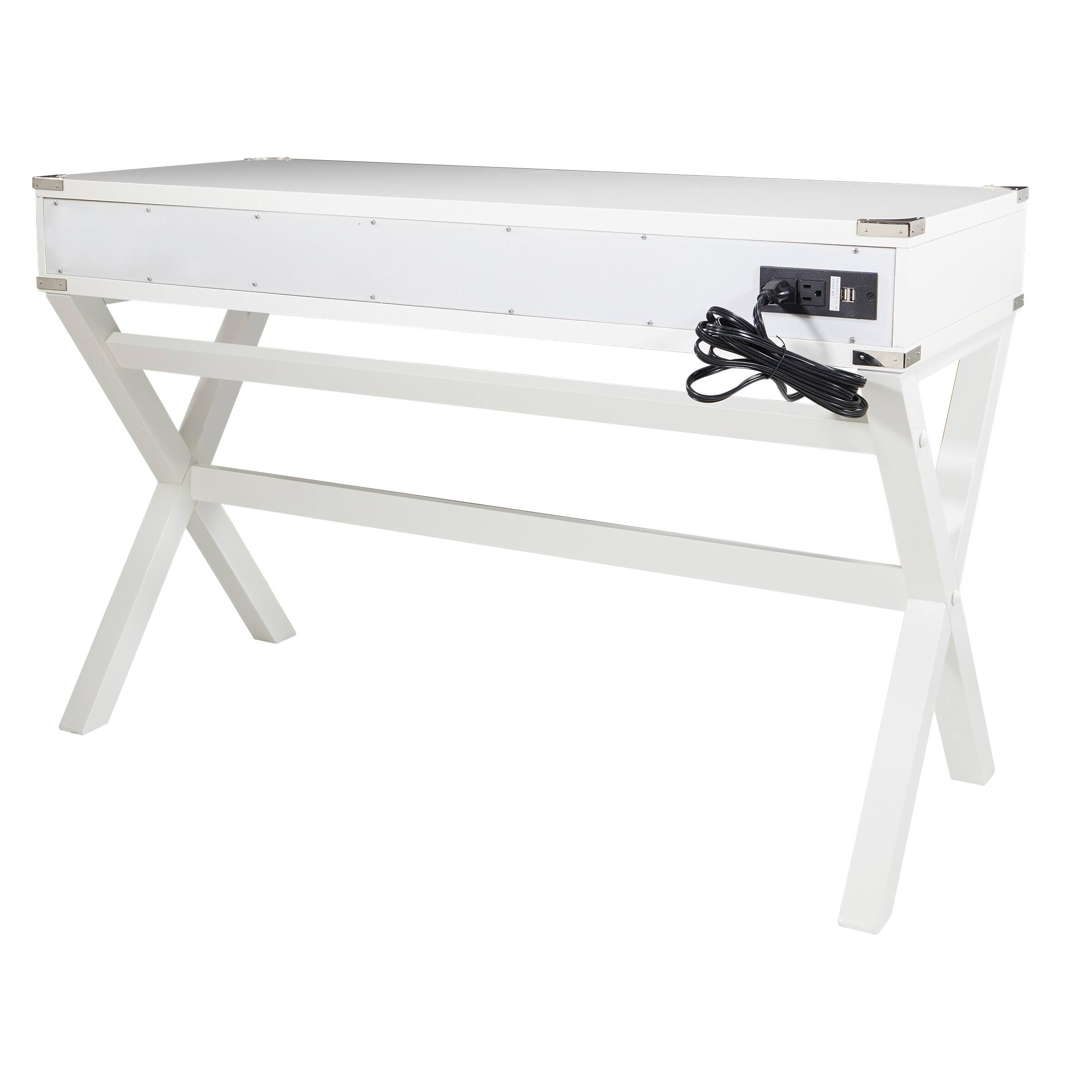 Alt View 11. OSP Home Furnishings - Wellington 46" Desk with Power - White.