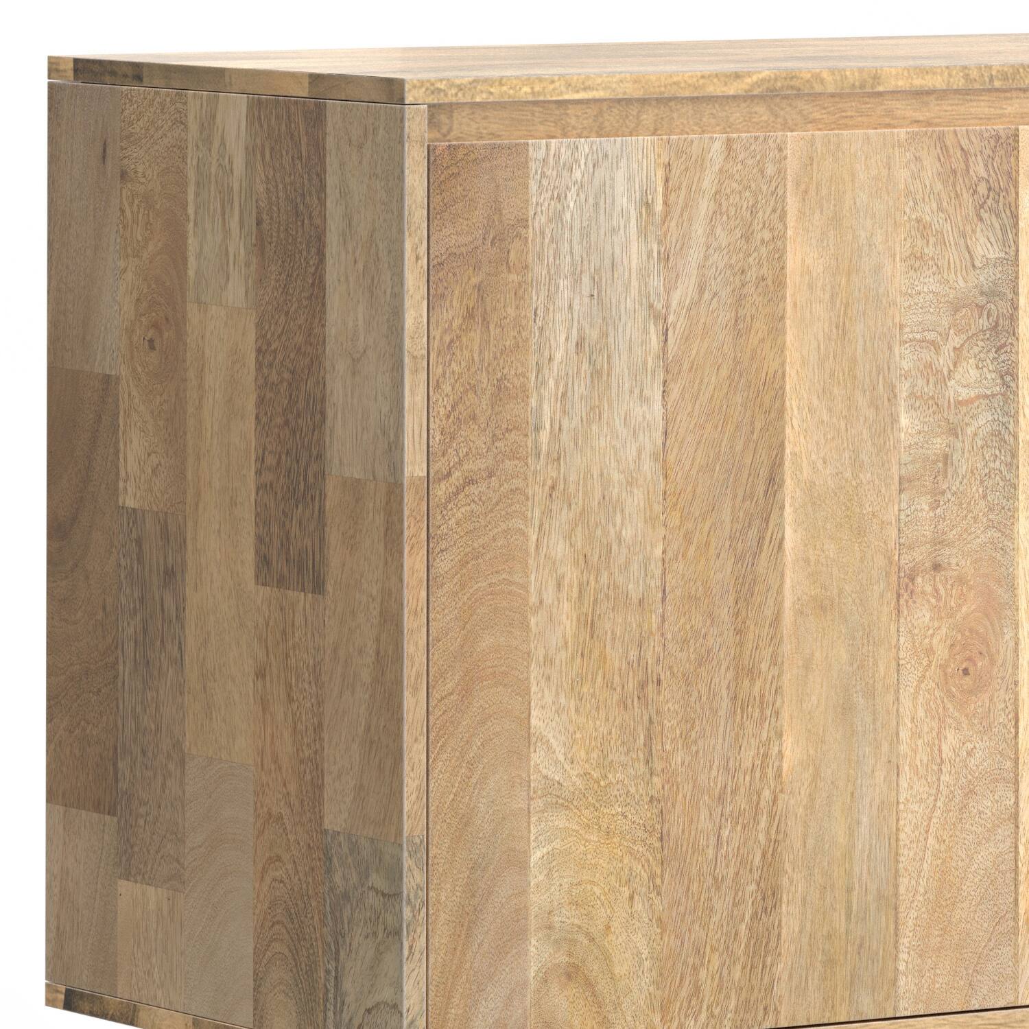 Alt View 2. Simpli Home - Hunter SOLID MANGO WOOD 3 Door Sideboard Buffet in Natural - Natural.