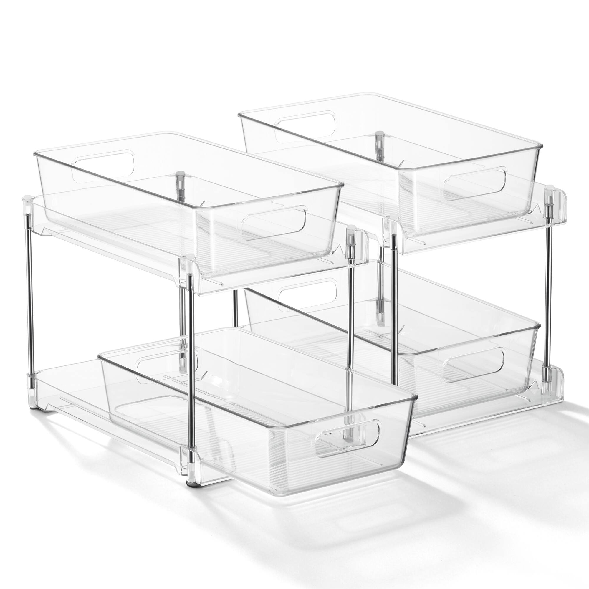 Angle. Sorbus - Sorbus 2-Tier Pull-Out Bathroom & Vanity Organizer - Clear.