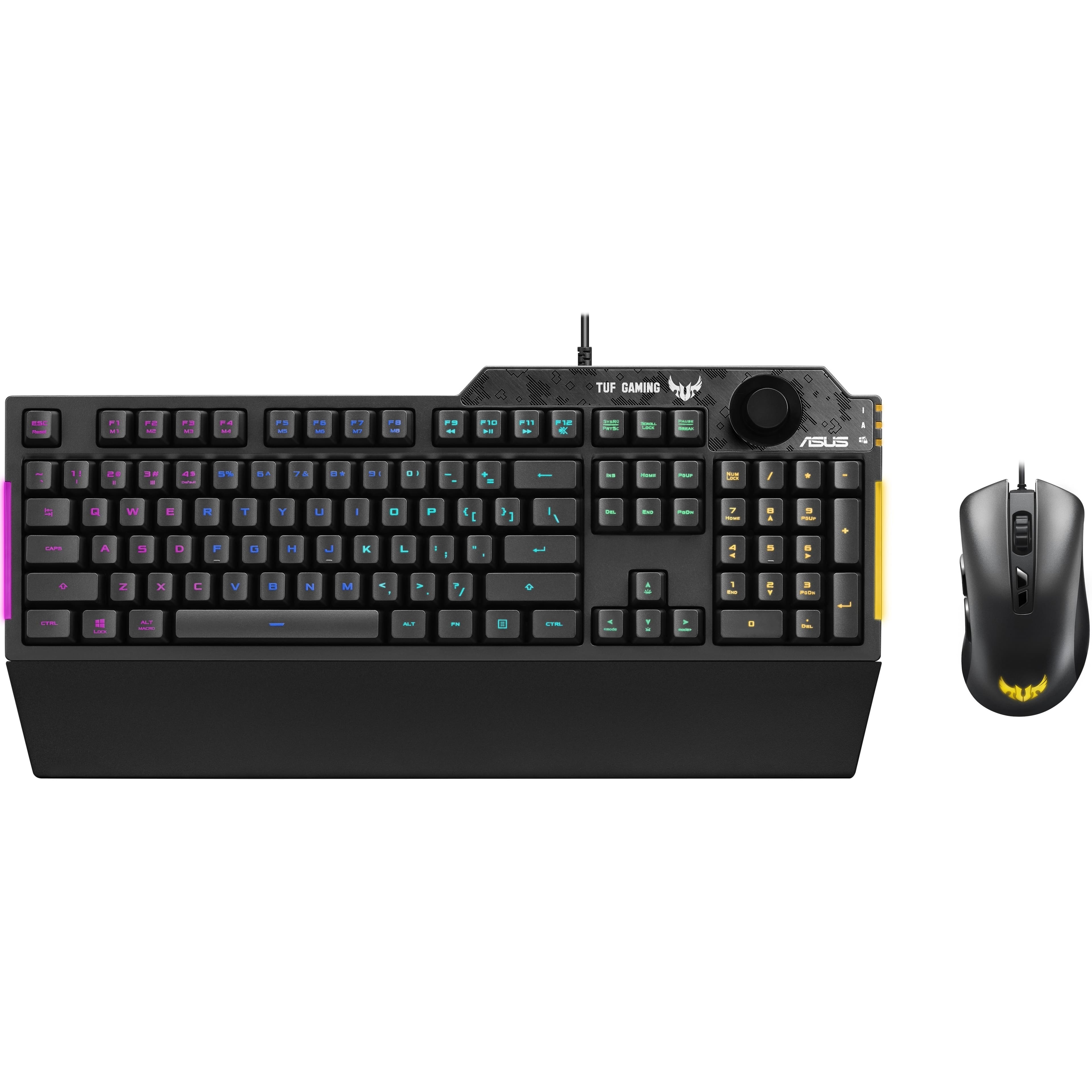 Front. ASUS - Wired Gaming Membrane Keyboard and Mouse Bundle with RGB Lighting - Gun Metal Gray.