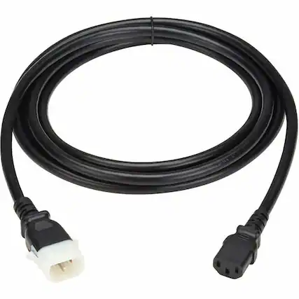 Front. Tripp Lite - Eaton Tripp Lite Series PDU Power Cord, C13 to P-Lock C14 - Heavy-Duty, 15A, 250V, 14 AWG, 6 ft. (1.8 m), Black - For - Black.