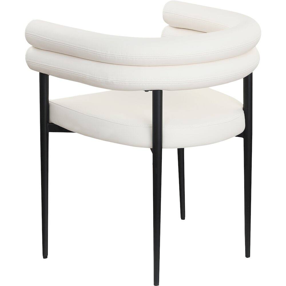 Alt View 4. Meridian Furniture - Lavina Cream Vegan Leather Dining Chair, Set of 2 - Beige.