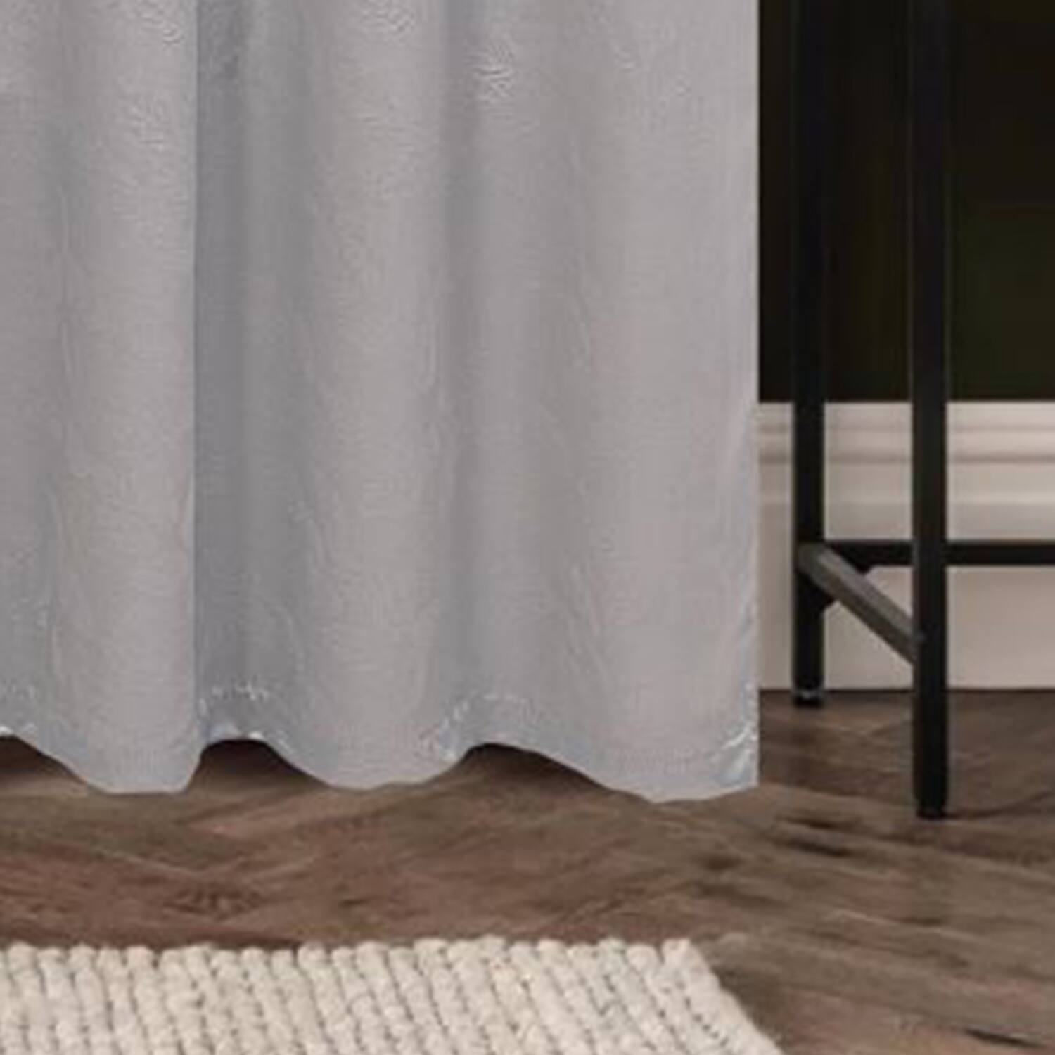 Alt View 2. Olivia Gray - Olivia Gray 100% Polyester 200 GSM Arlo Embossed Blackout Grommet Curtain Panel 54" x 90" Silver - Silver.