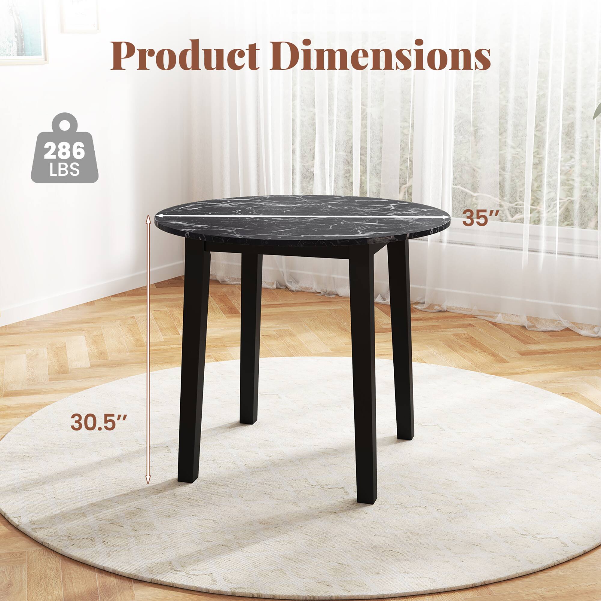 Product Dimensions  
286 LBS  
35"  
30.5"