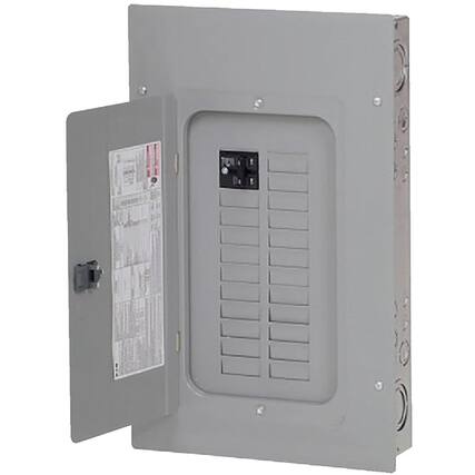 Front. Amber Sporting Goods - Eaton BRP20B100 Load Center, Indoor, Combination Cover, 20 Space/20 Pole, 100-Amp Main Breaker - Quantity 1.