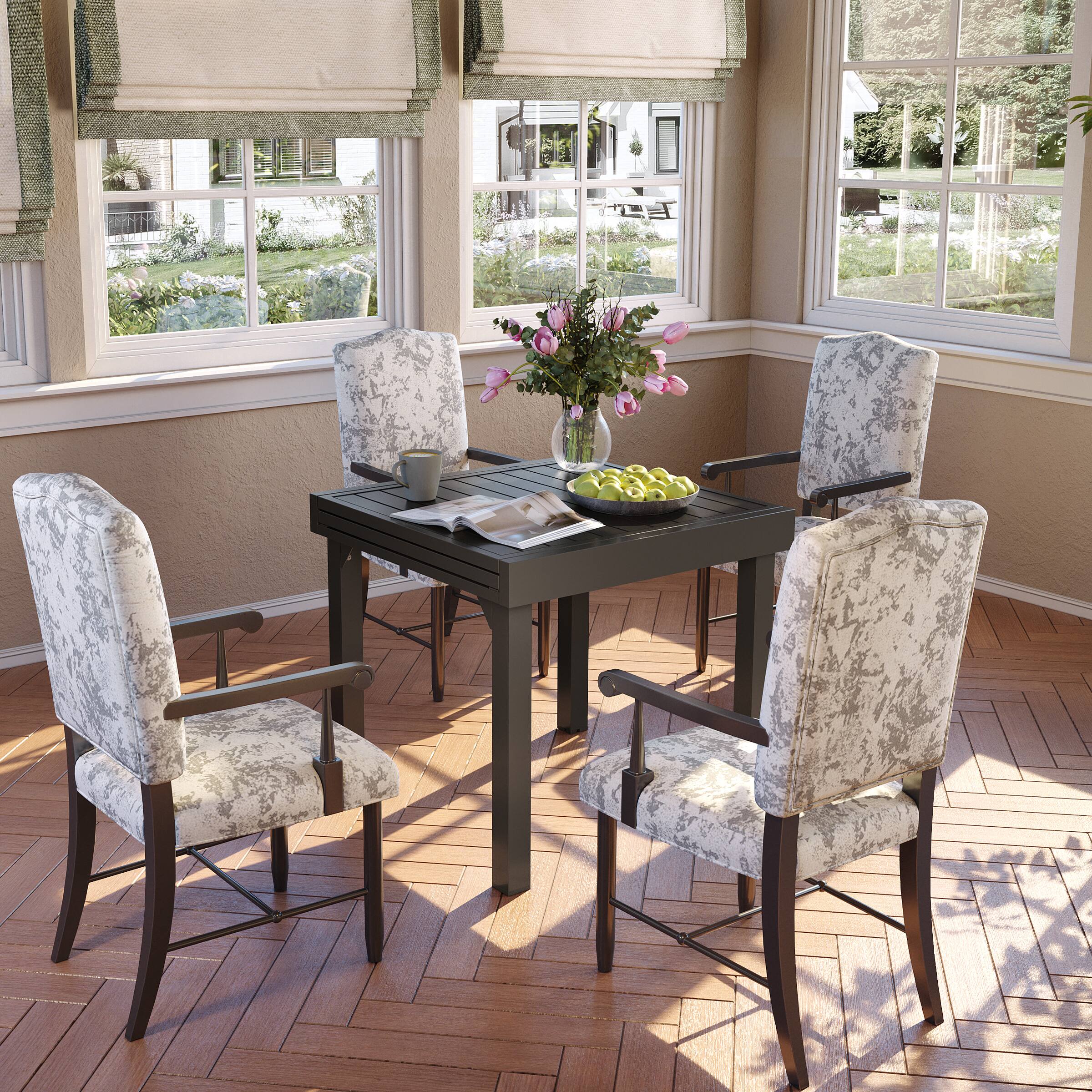 Alt View 7. Crestlive Products - Crestlive Products Outdoor Dining Table Aluminum Extendable Table - Black.