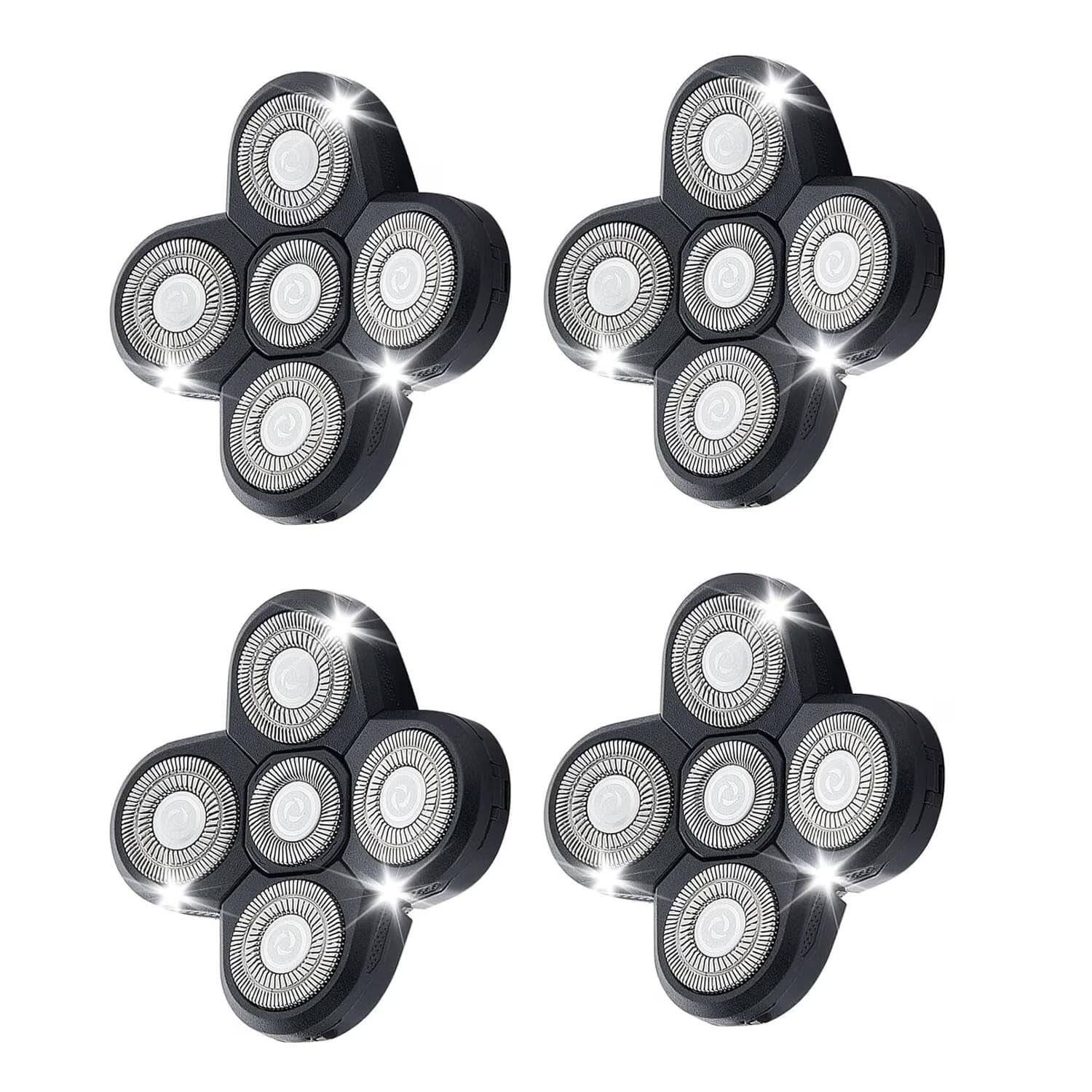 Front. Acteck - 4PCS,6 Blade Replacement Head for Electric Head Shavers.