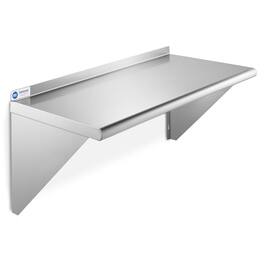 GRIDMANN - 24 x 14-in NSF Stainless Steel Wall-Mount Shelf - Silver