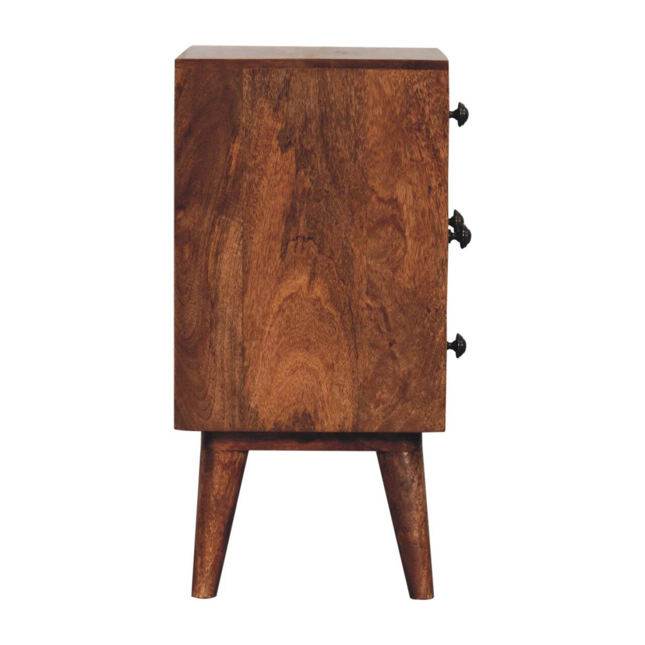 Alt View 7. Artisan Furniture - Artisan Furniture Solid WoodHoney Caramel Nordic Style 4 Drawer Multi Bedside - Brown.