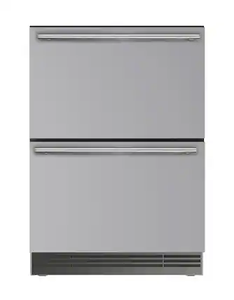Front. U-Line - U-Line 24"W. 5.1 Cu.Ft. Built-In Stainless Steel Compact Refrigerated Drawers - Stainless Steel.