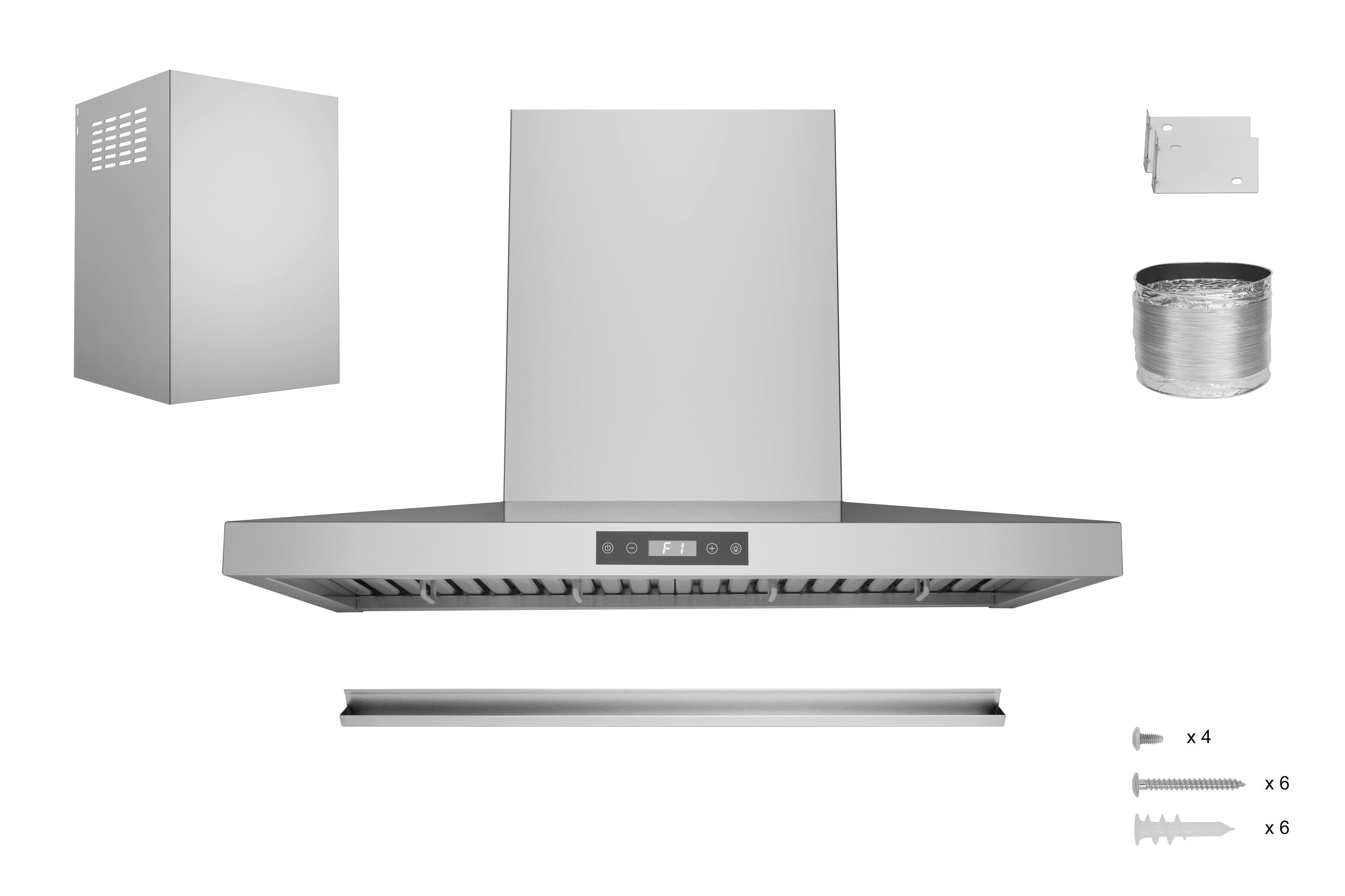 Alt View 8. Hauslane - Hauslane Contemporary 30” WM-540 Wall Mount Range Hood - Silver.