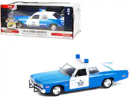 1974 Dodge Monaco Blue and White CPD "Chicago Police Dept" (Illinois) "Hot Pursuit" Series 1/24 Model Car by Greenlight