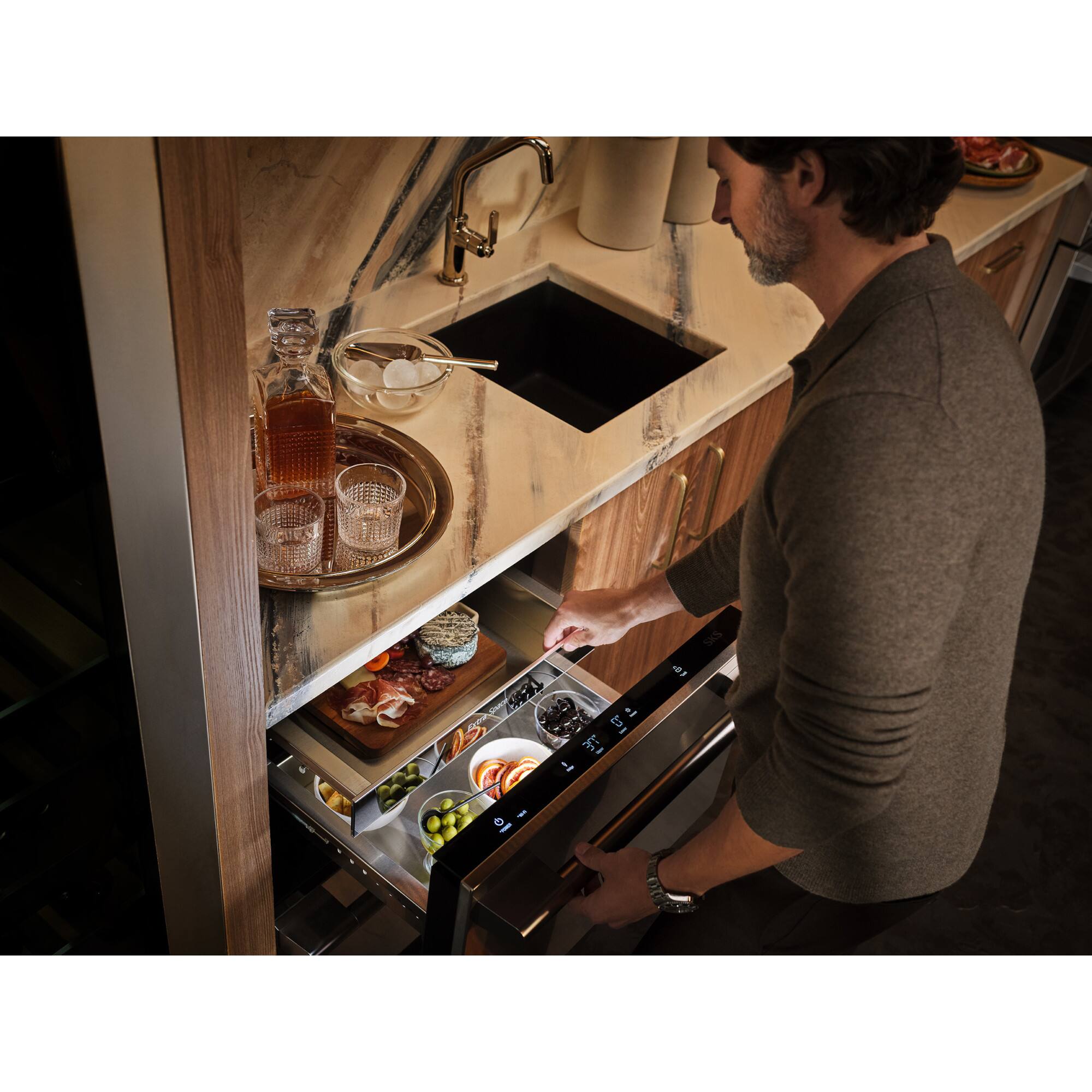 Alt View 2. SKS - 24 in Wide 3.4 Cu. Ft. Built-in Undercounter Convertible Refrigerator/Freezer Drawers - Custom Panel Ready.