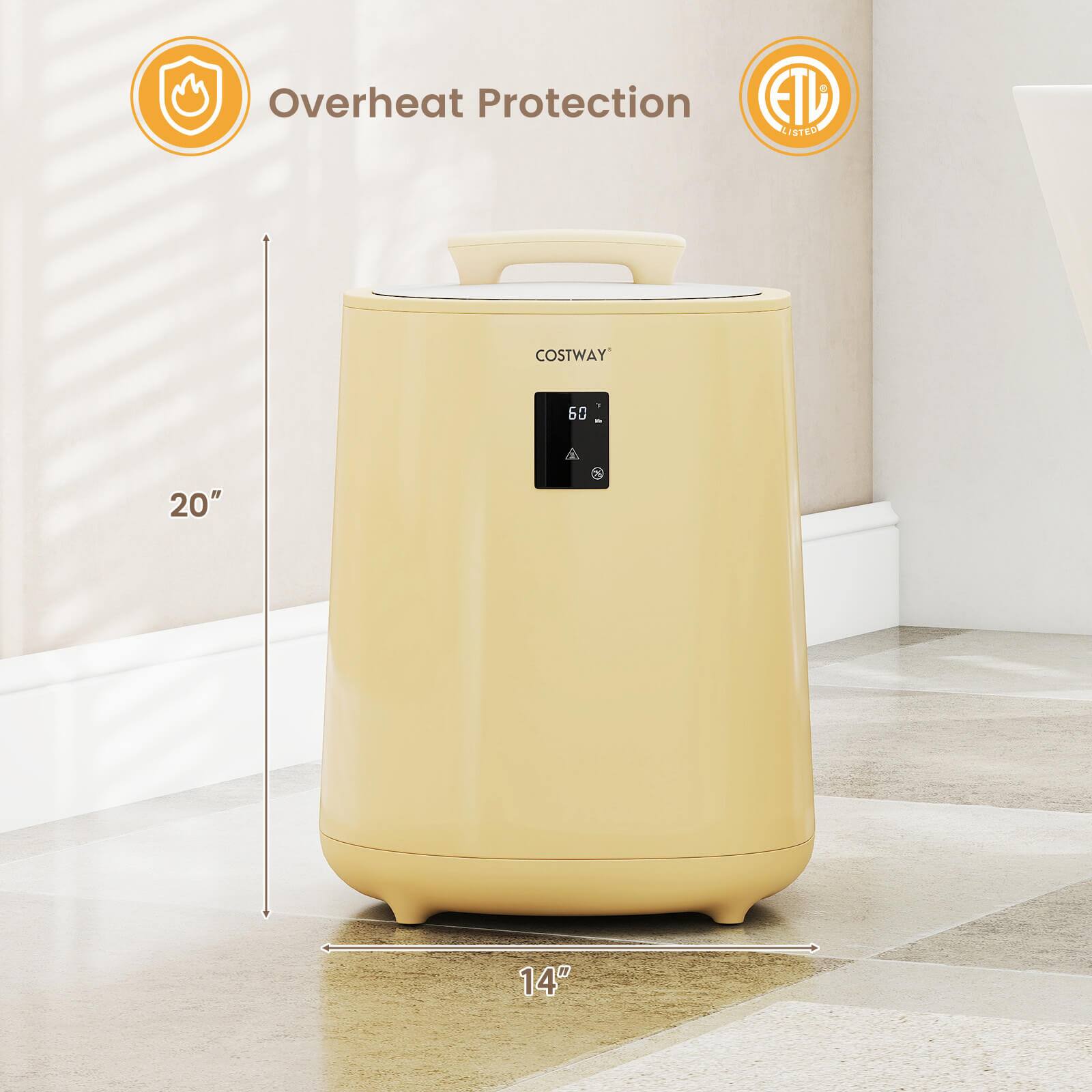 Overheat Protection  
ETD Listed  
COSTWAY  
20"  
14"