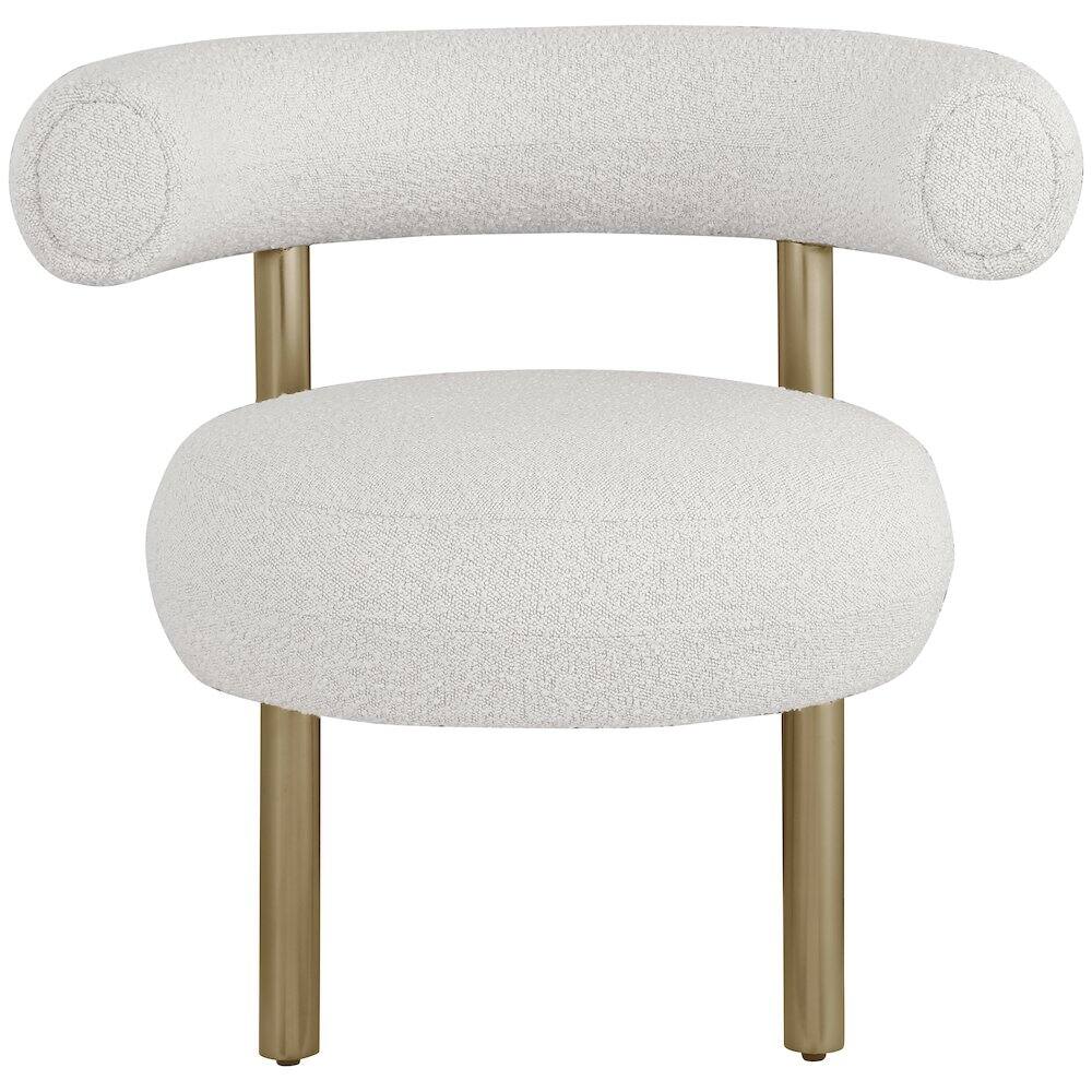 Alt View 2. Meridian Furniture - Bordeaux Cream Boucle Fabric Accent Chair - Beige.